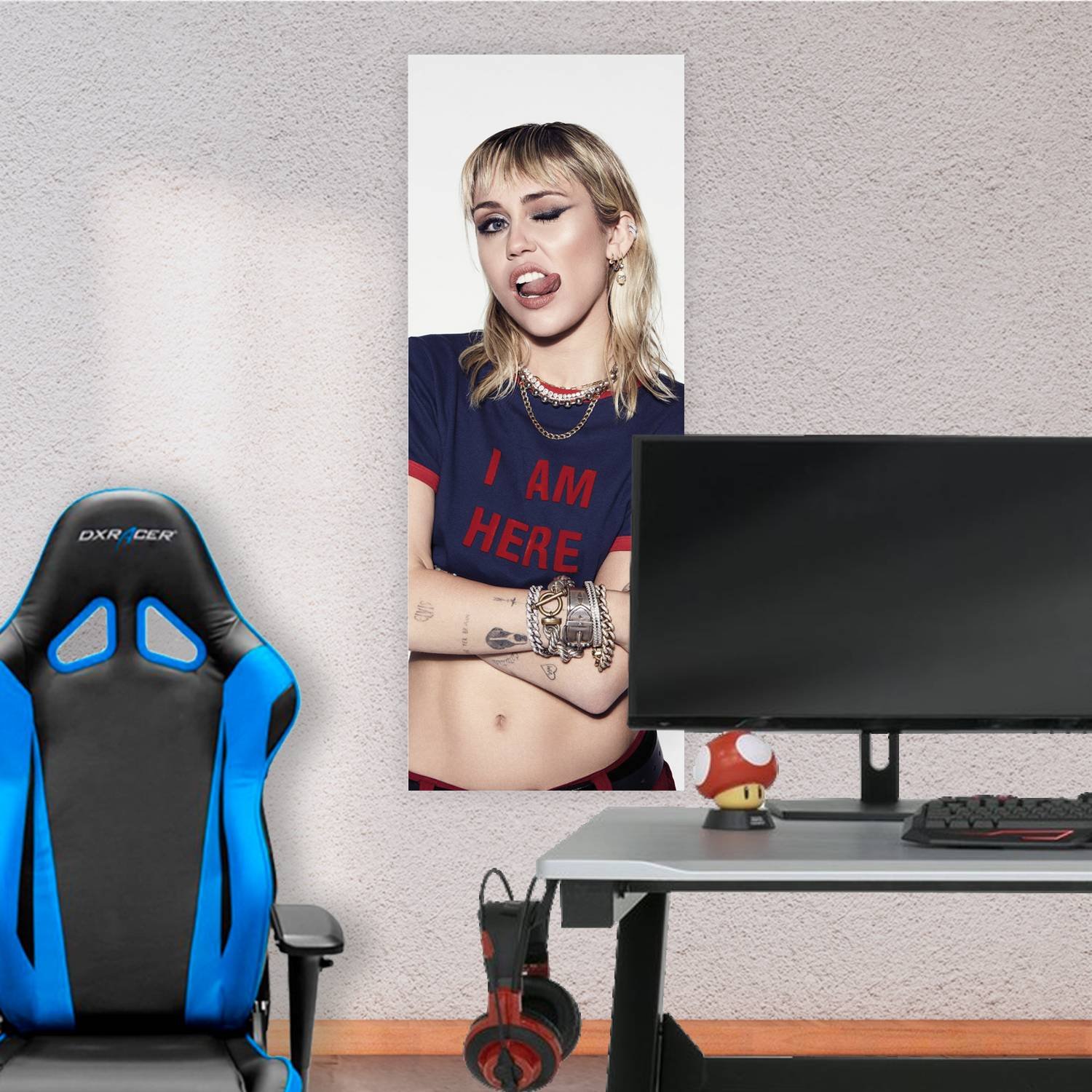 Cuadro grande 30x80cm miley cyrus sacando la lengua Musica