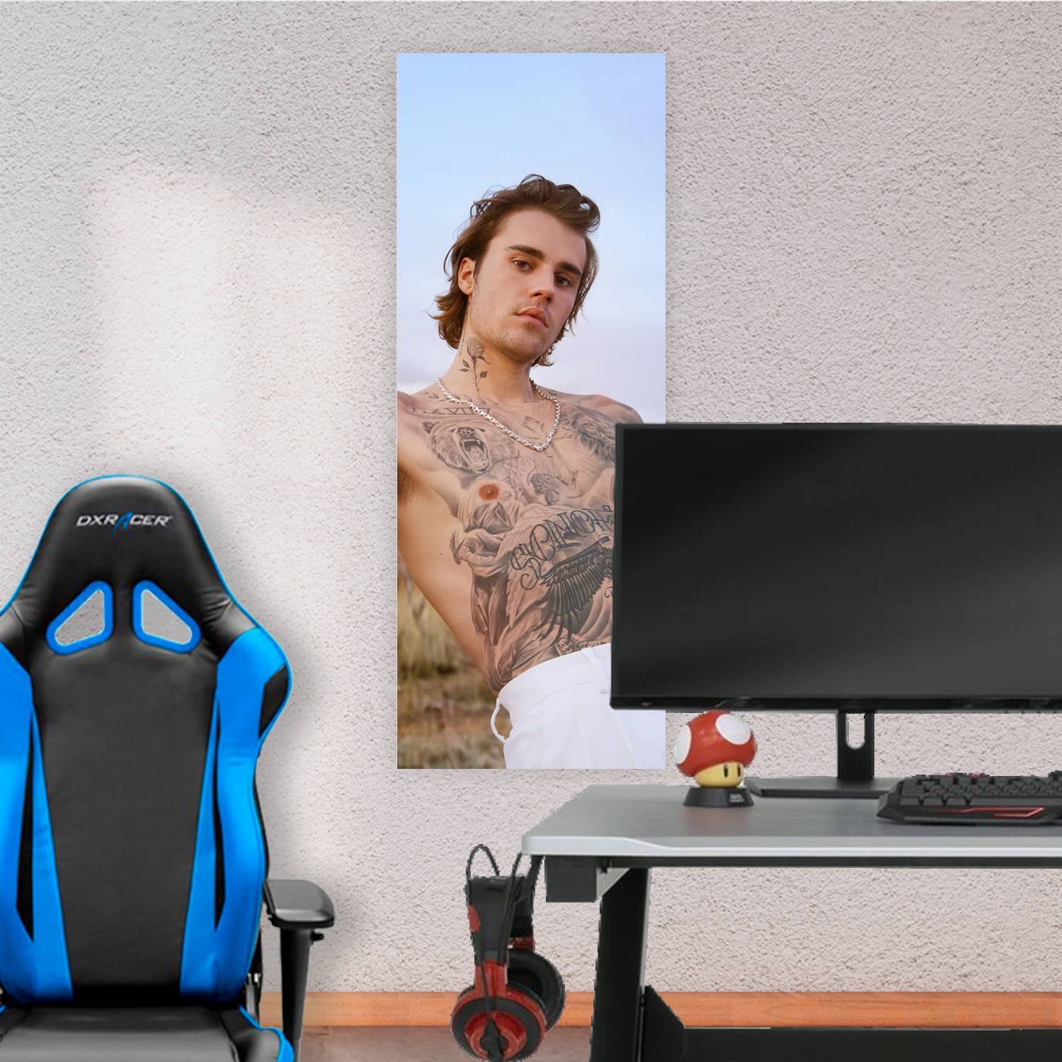 Cuadro grande 30x80cm justin bieber sin remera Musica