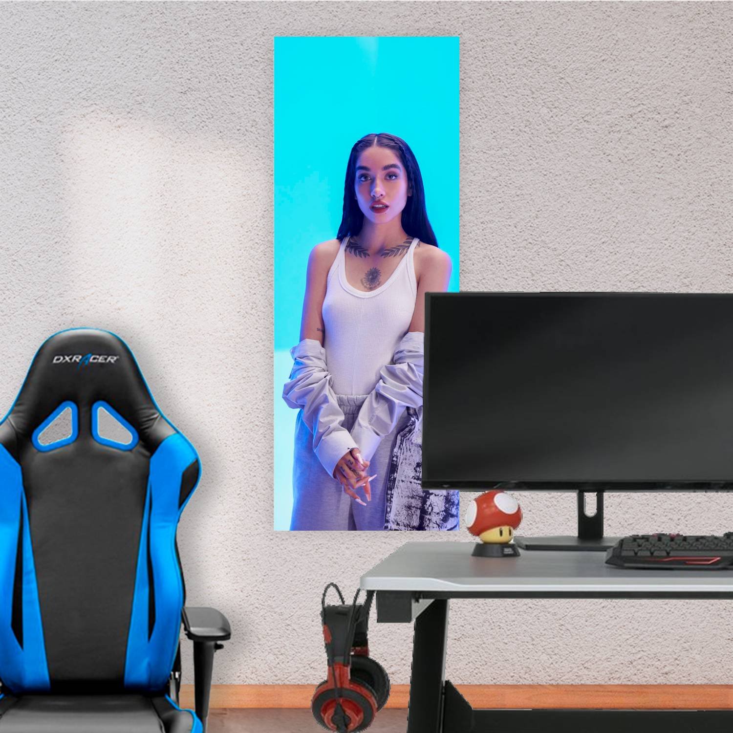 Cuadro grande 30x80cm maria becerra fondo celeste Musica