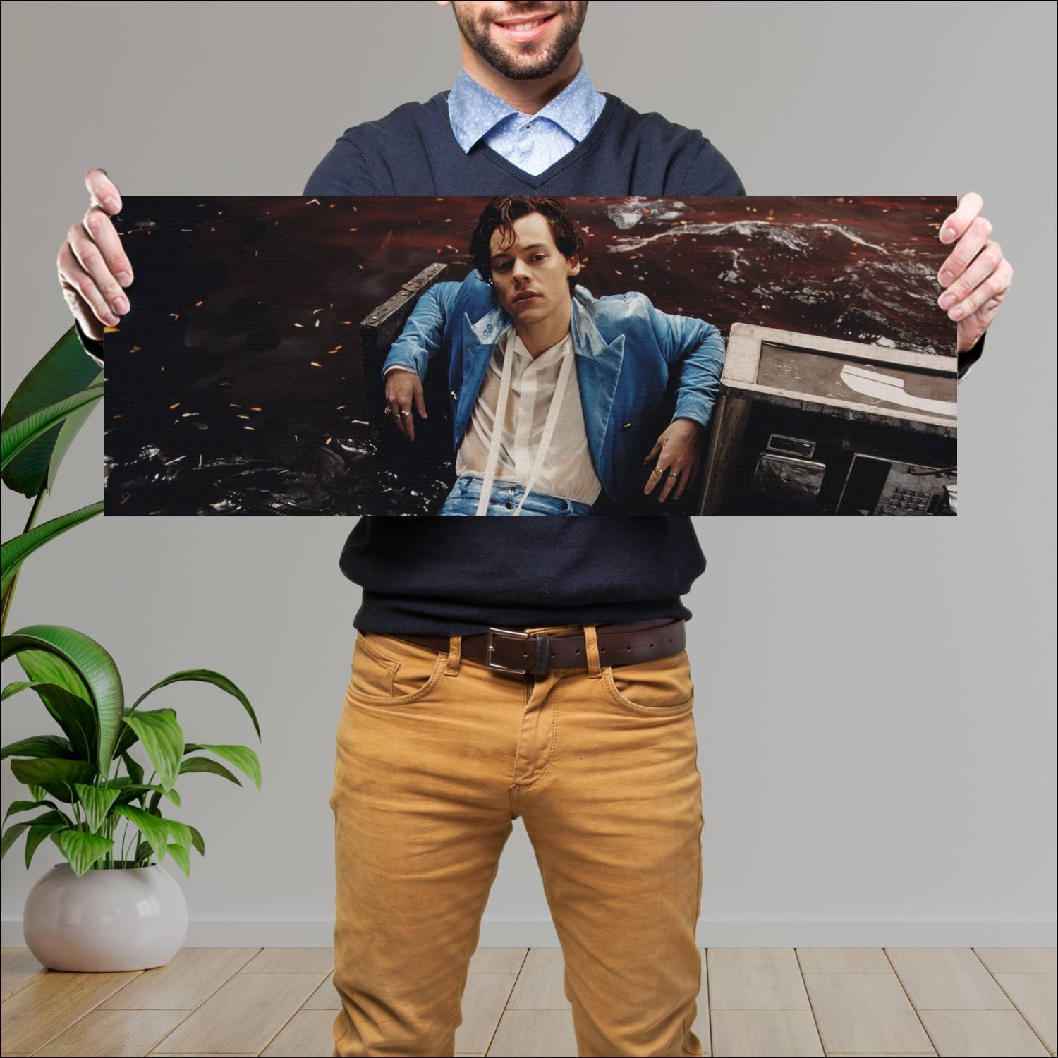 Cuadro grande 30x80cm harry styles en falling Musica