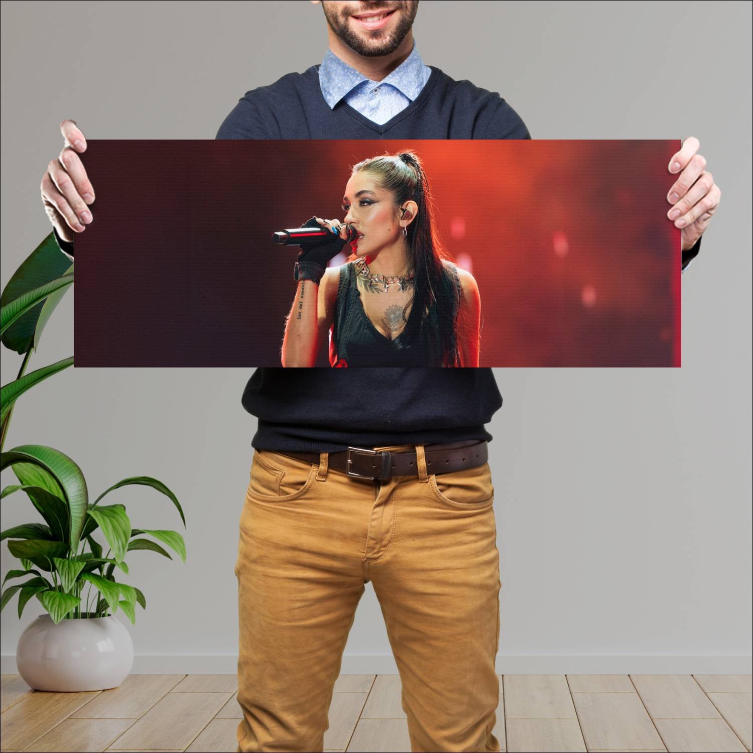 Cuadro grande 30x80cm maria becerra Musica