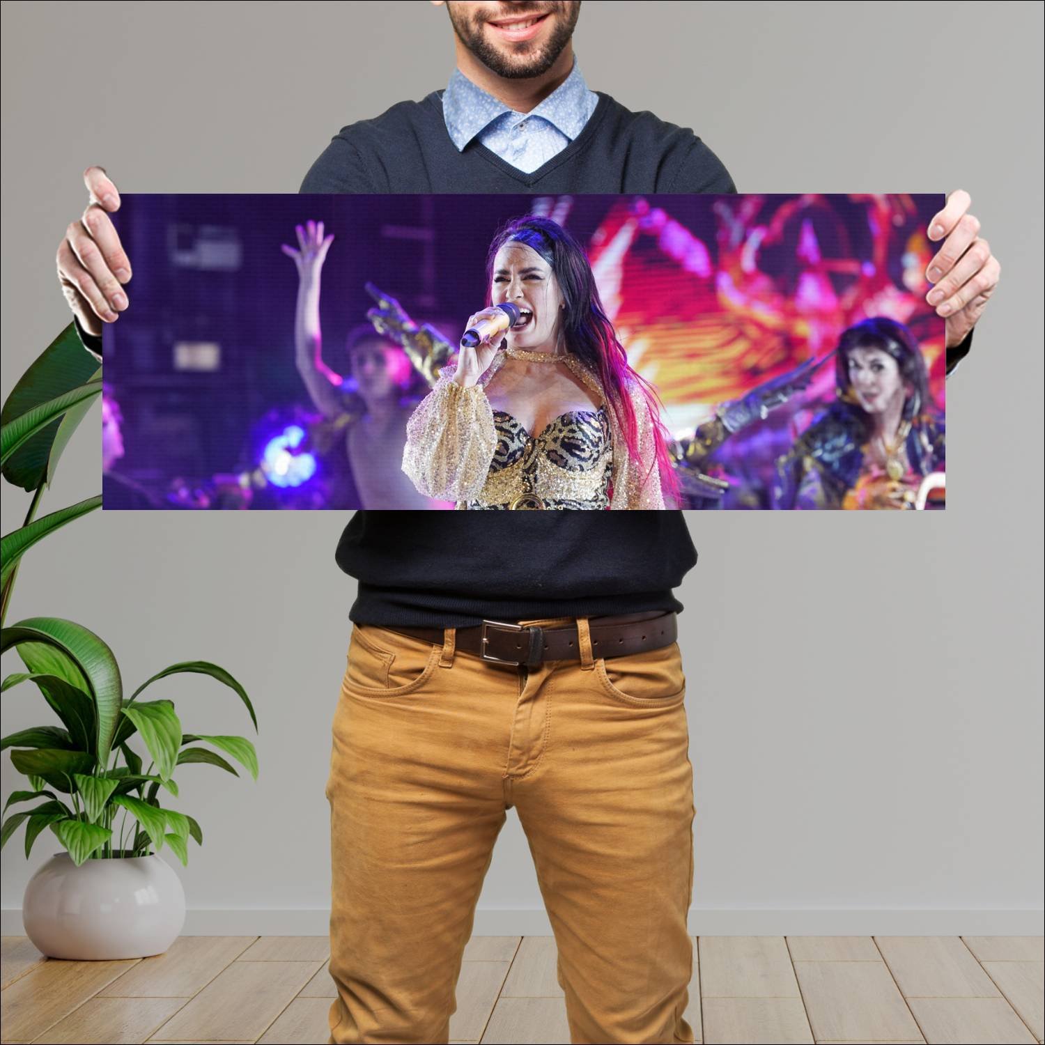 Cuadro grande 30x80cm lali en velez Musica