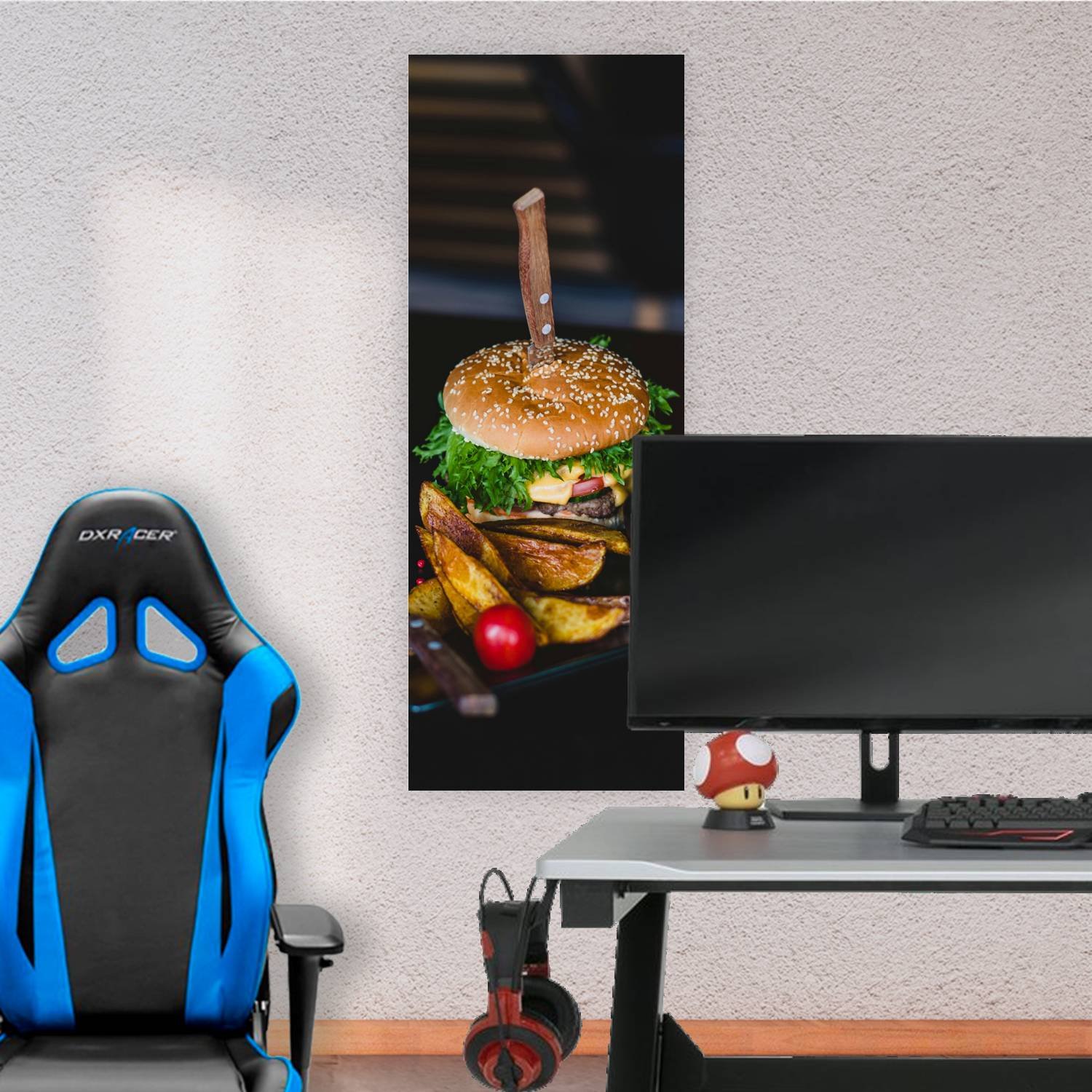Cuadro grande 30x80cm hamburguesa papas Comida