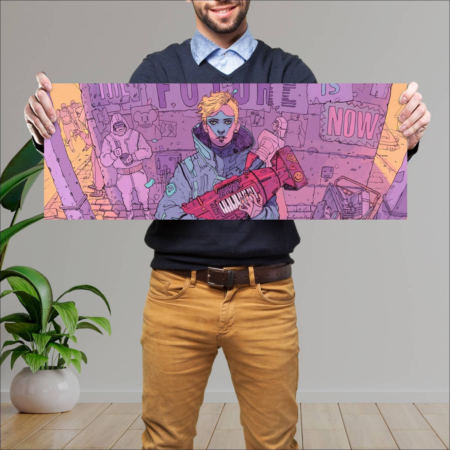 Cuadro grande 30x80cm instrumento construido Arte Digital