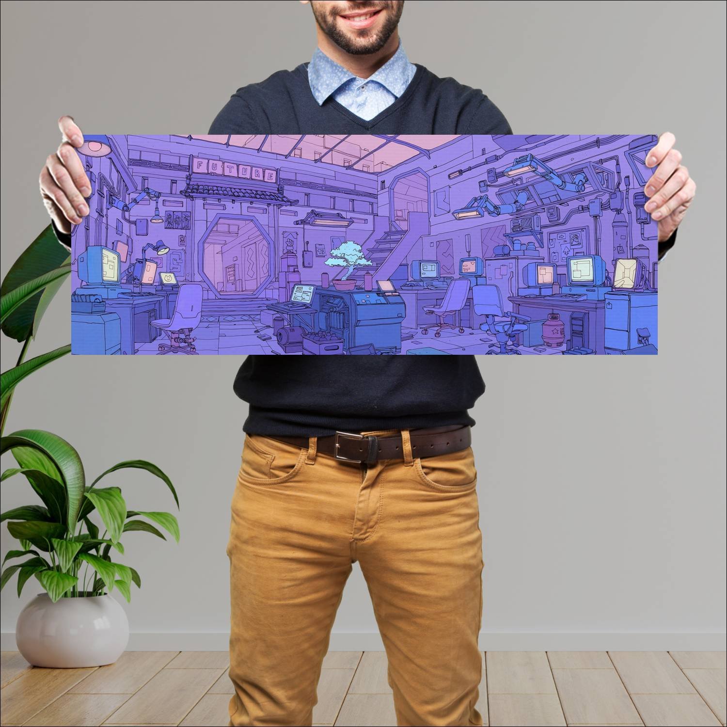 Cuadro grande 30x80cm Cyber Arte Digital