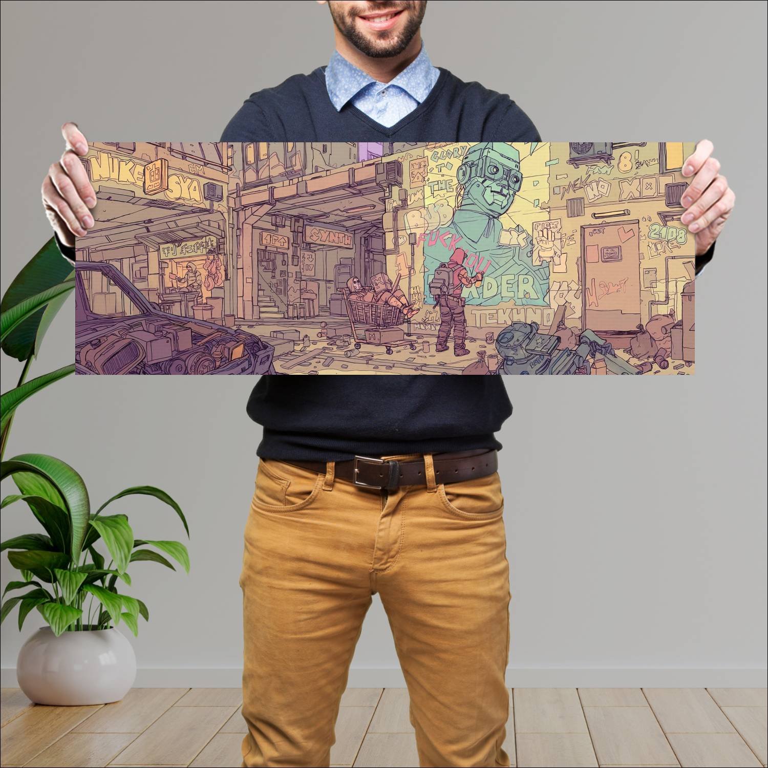 Cuadro grande 30x80cm Ciudad Arte Digital