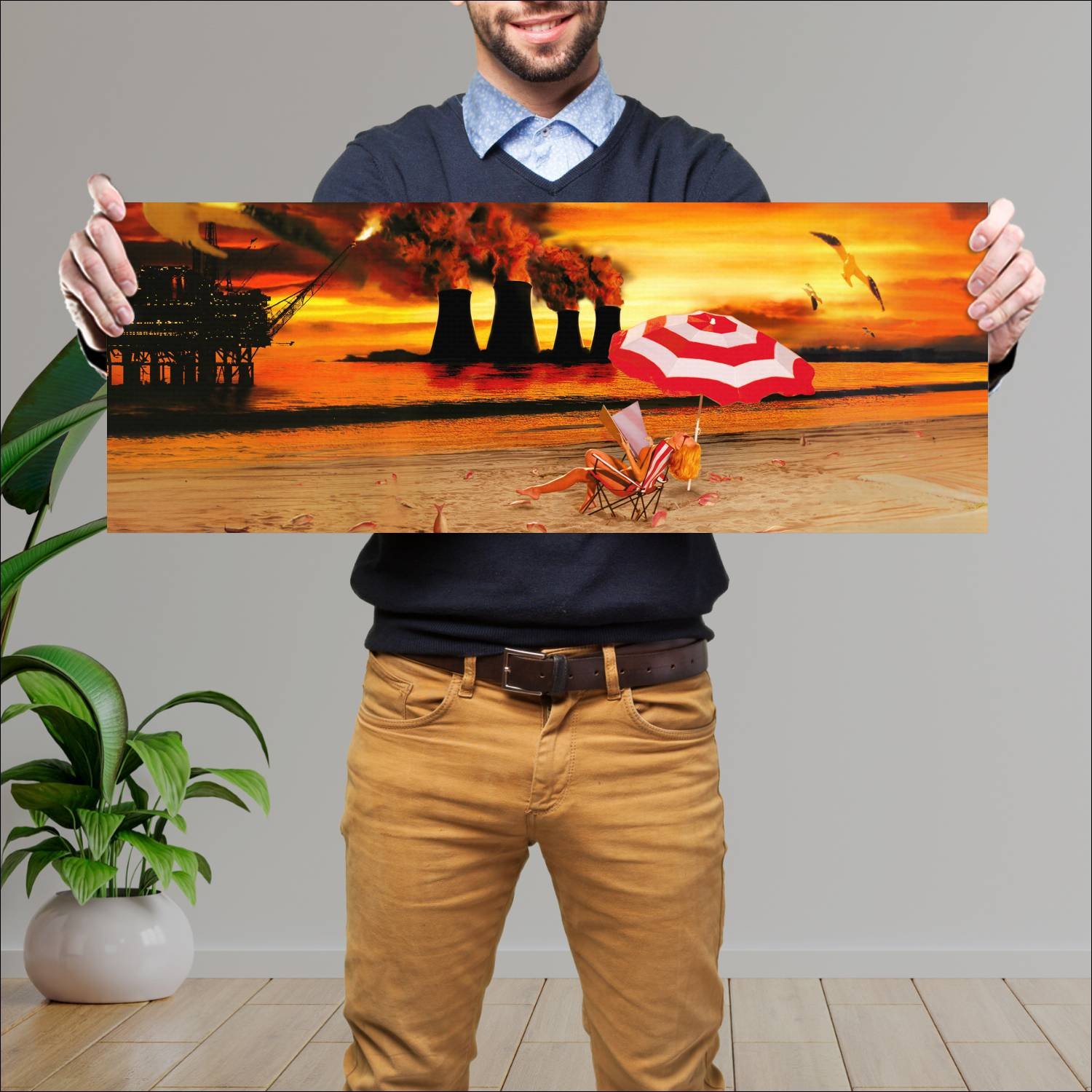 Cuadro grande 30x80cm Contaminacion Arte Digital