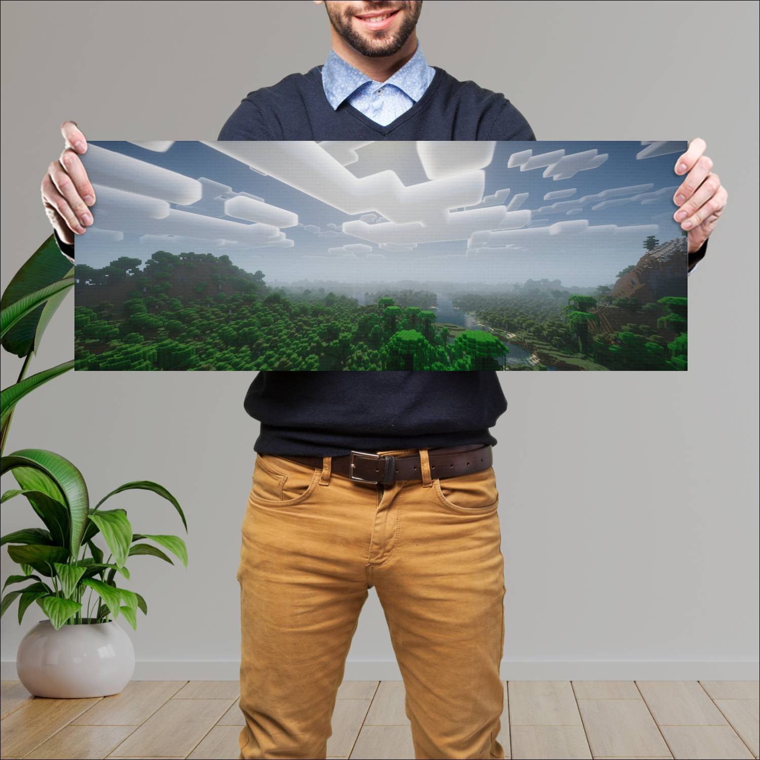 Cuadro grande 30x80cm minecraft Gamer