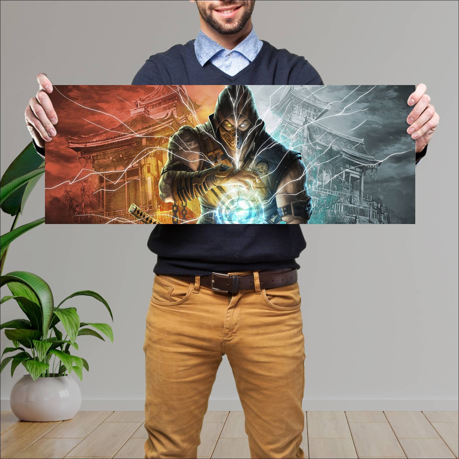 Cuadro grande 30x80cm mortal kombat 11 game w Gamer