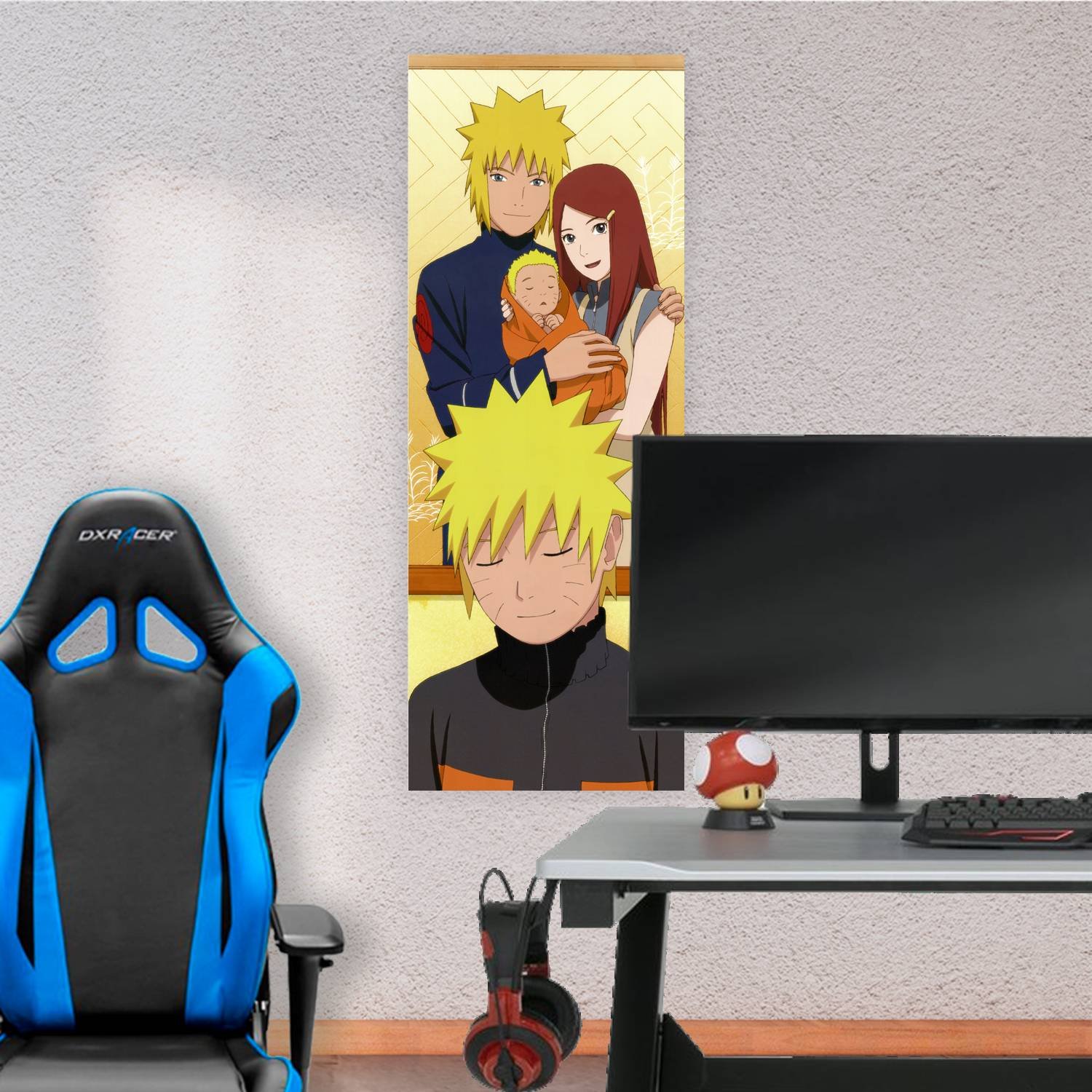 Cuadro grande 30x80cm Naruto y familia Naruto