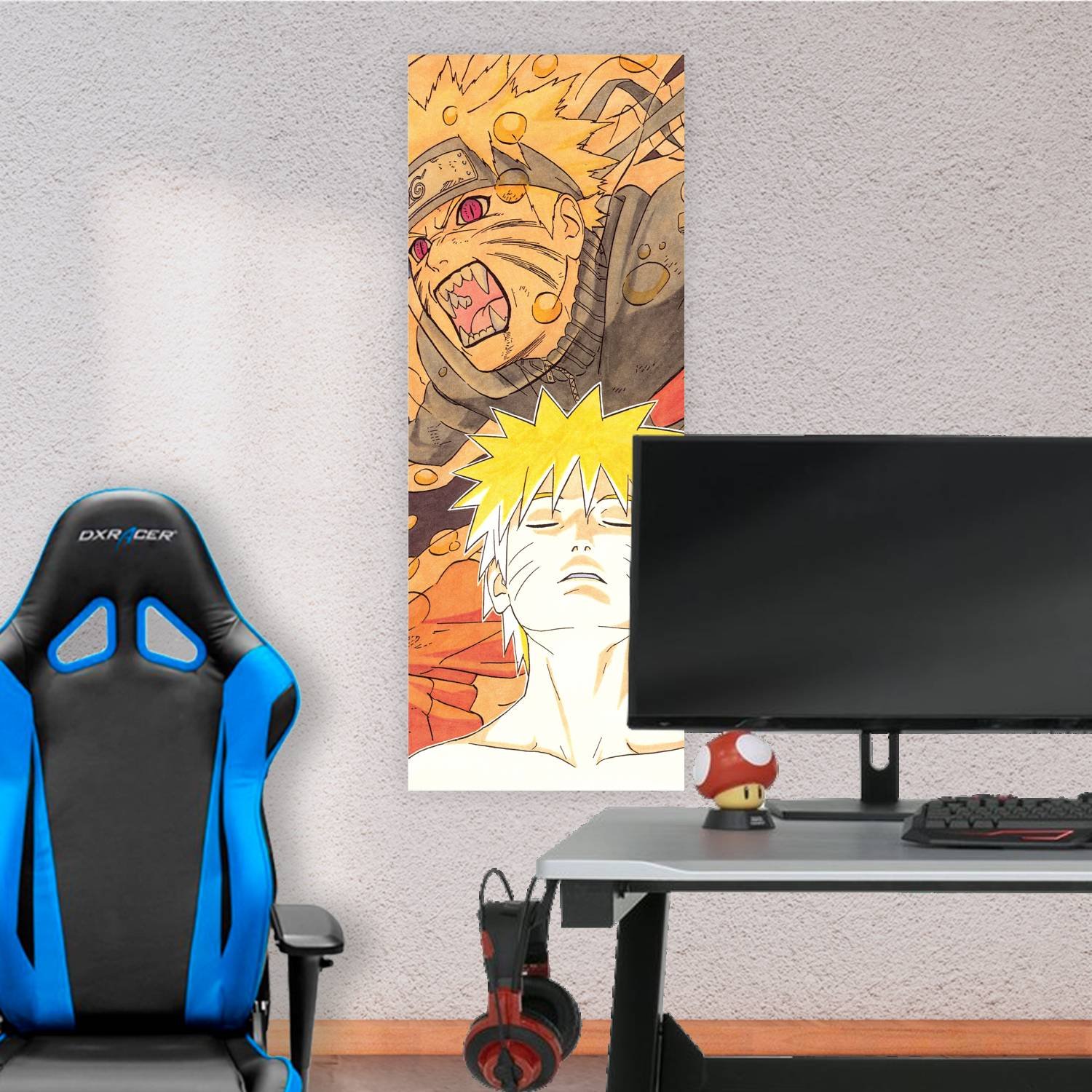 Cuadro grande 30x80cm Natuto pelea Sasuke Naruto