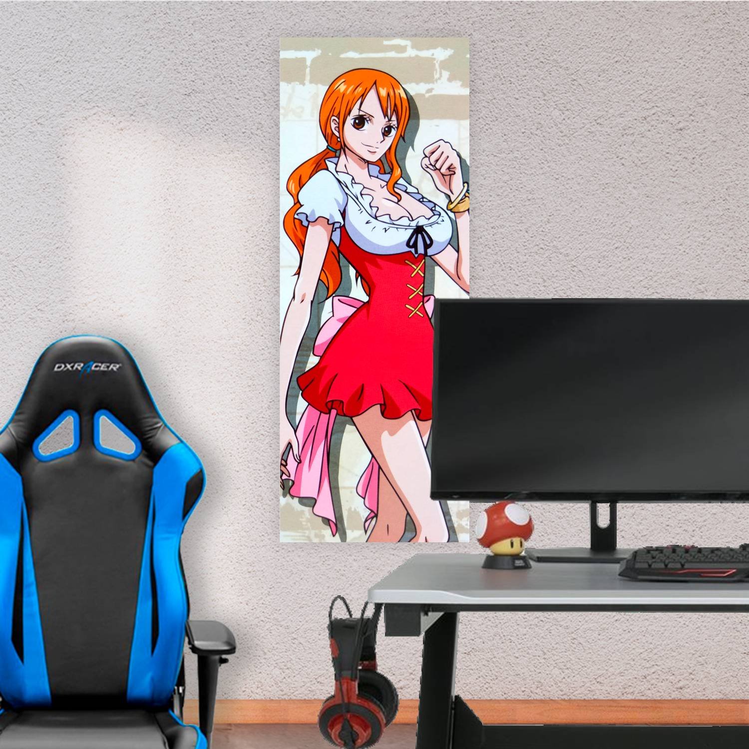 Cuadro grande 30x80cm Nami vestido rojo y blanco One Piece