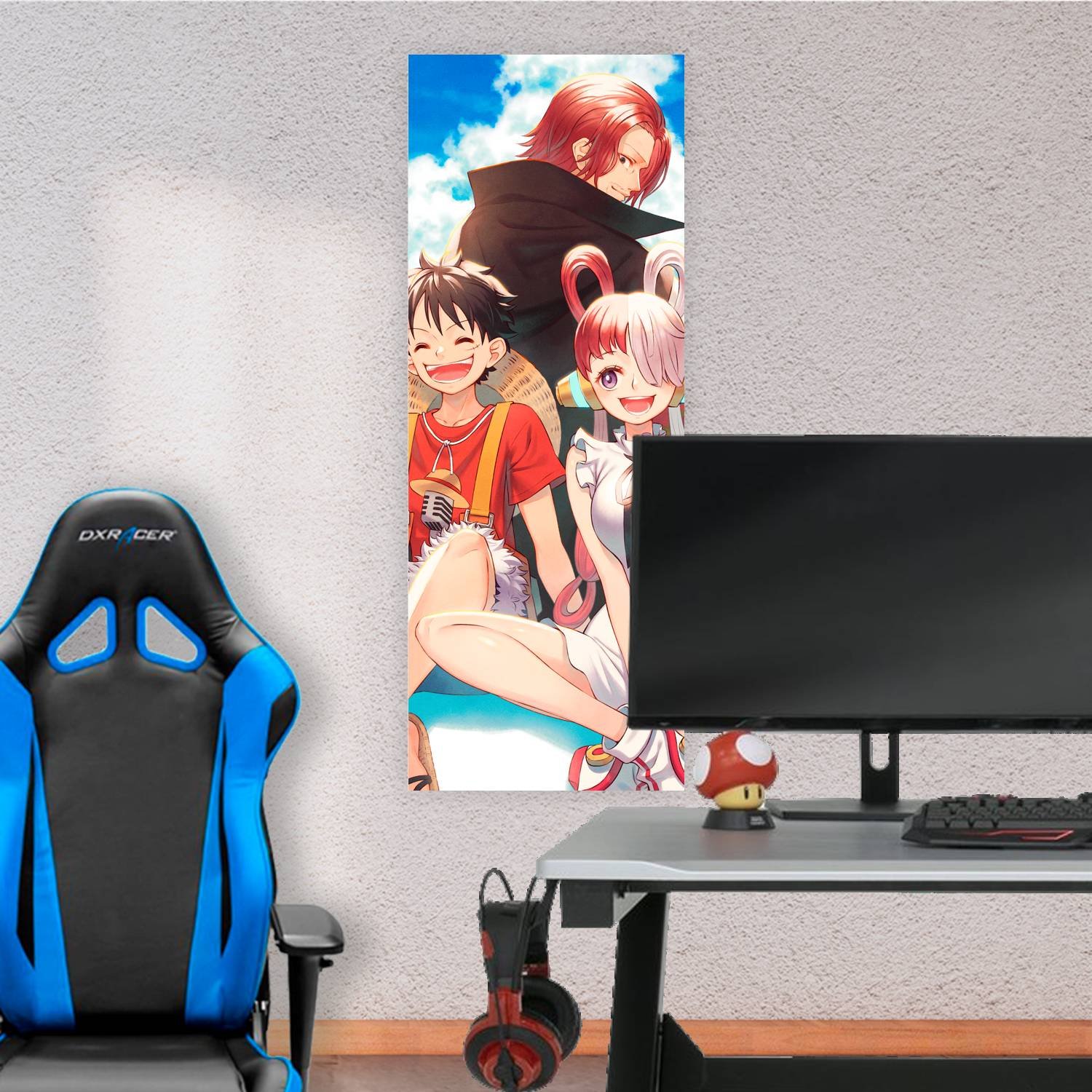 Cuadro grande 30x80cm Luffy uta y shanks One Piece
