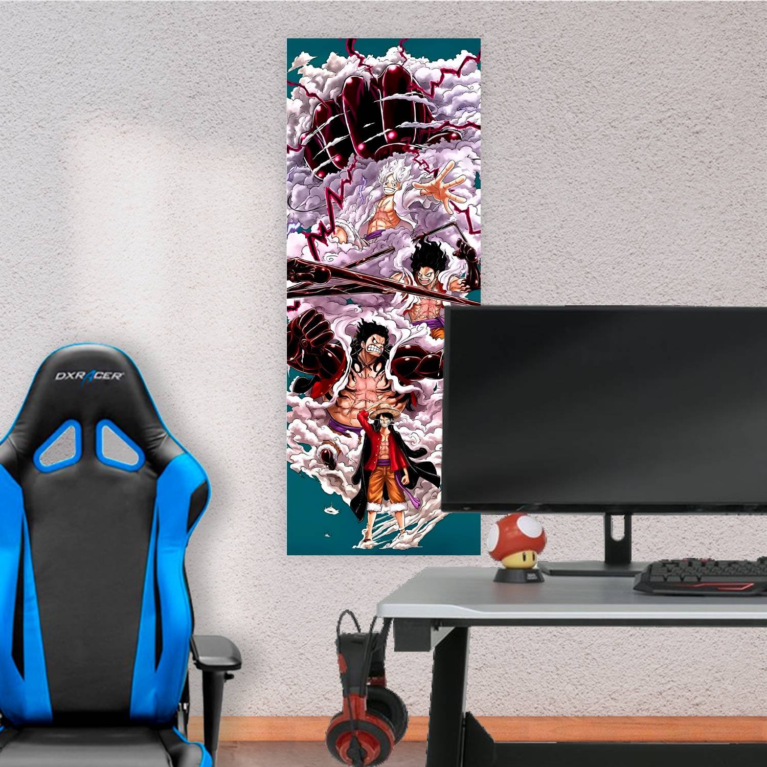 Cuadro grande 30x80cm Luffy transformaciones One Piece