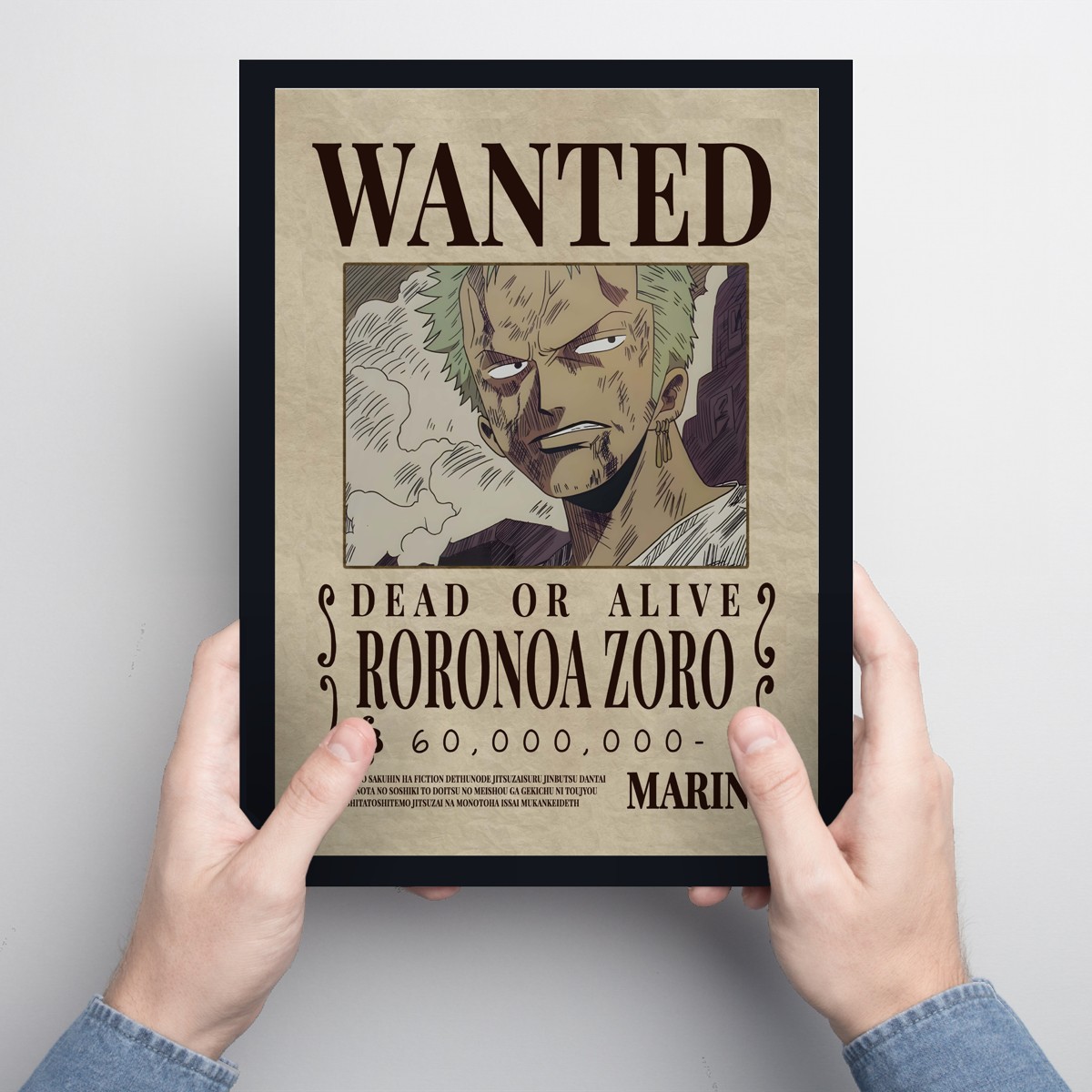 Cuadro 30x40cm Wanted - Roronoa Zoro 60,000,000