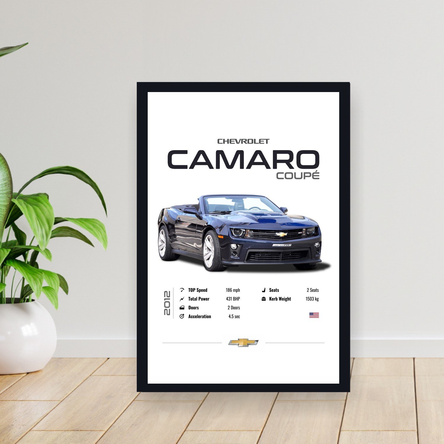 Cuadro 30x40cm Auto - Chevrolet Camaro