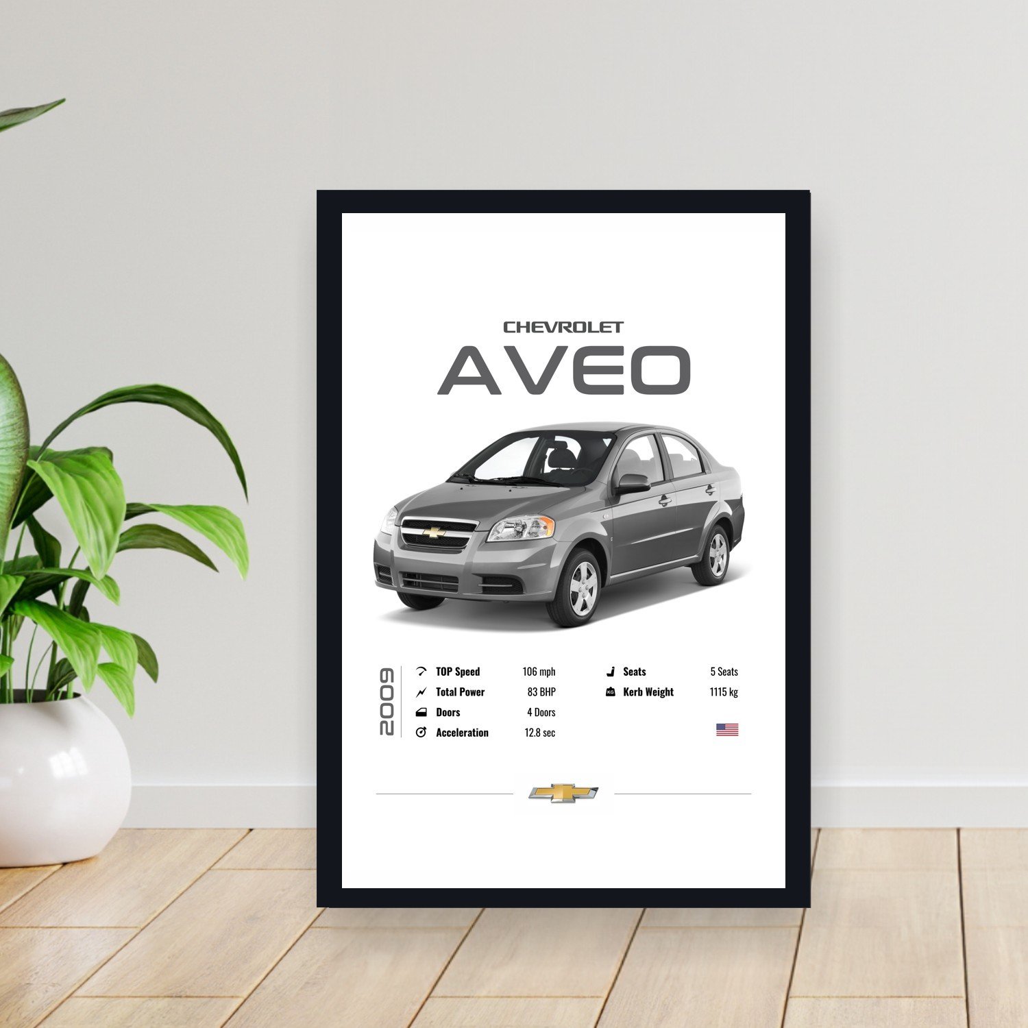 Cuadro 30x40cm Auto - Chevrolet Aveo