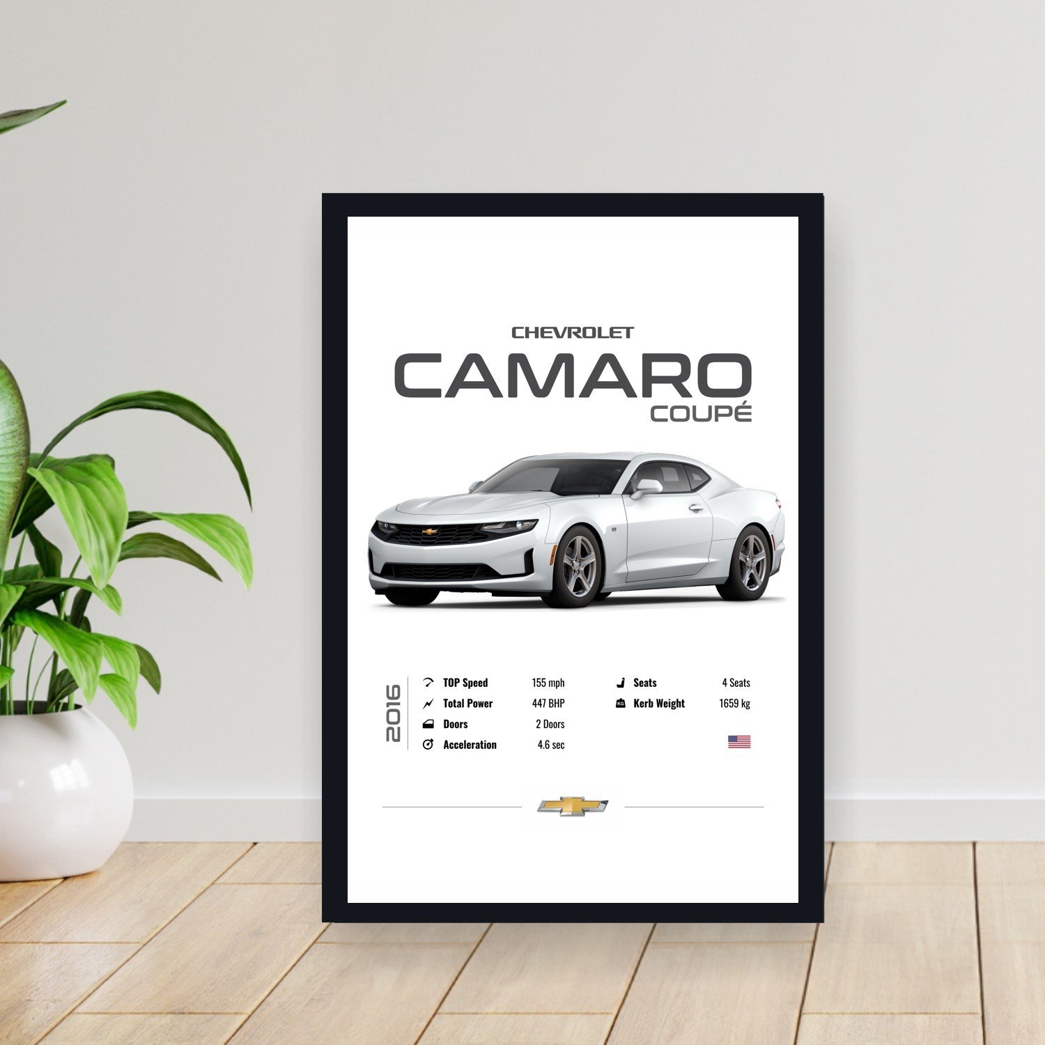Cuadro 30x40cm Auto - Chevrolet Camaro Coupé