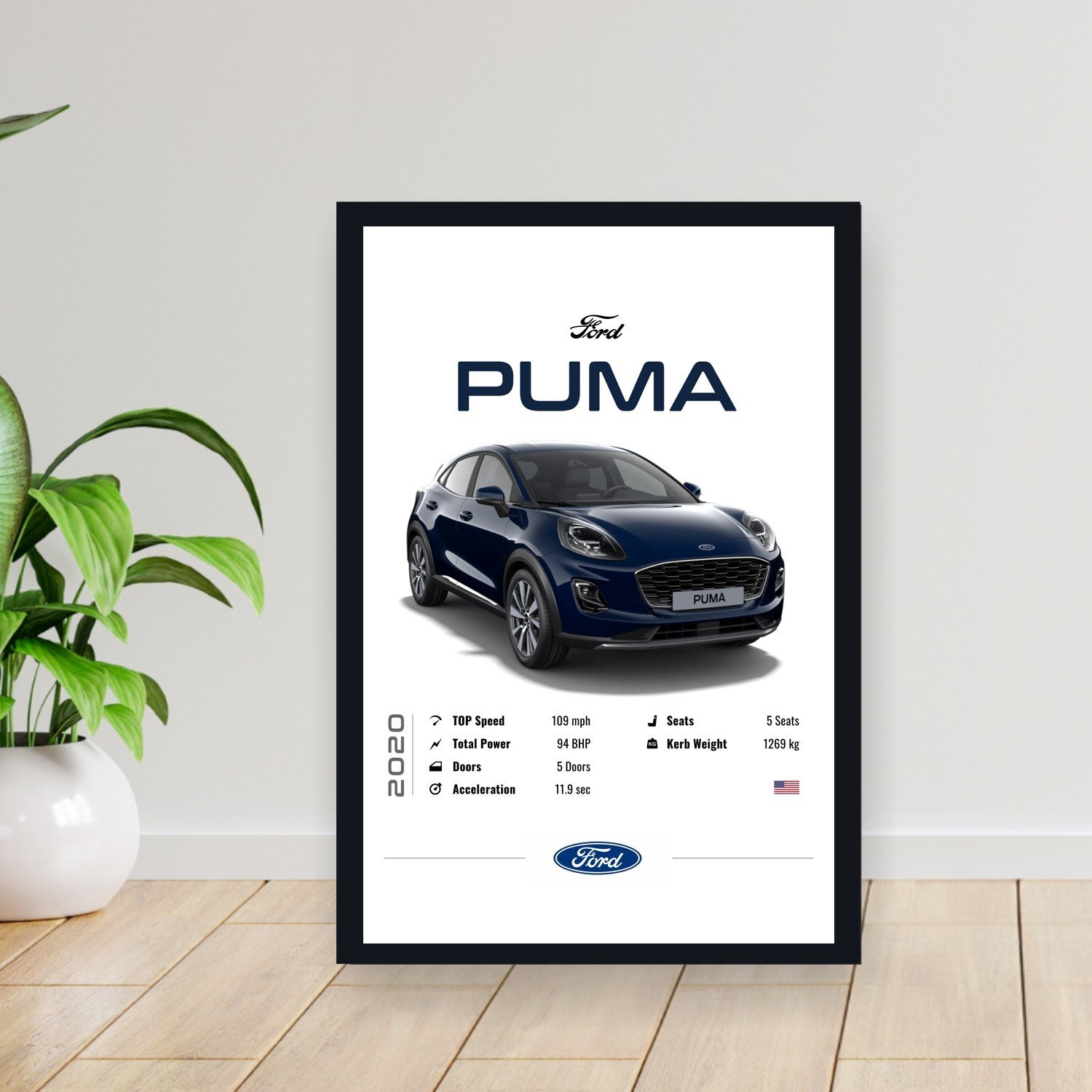 Cuadro 30x40cm Auto - Ford Puma