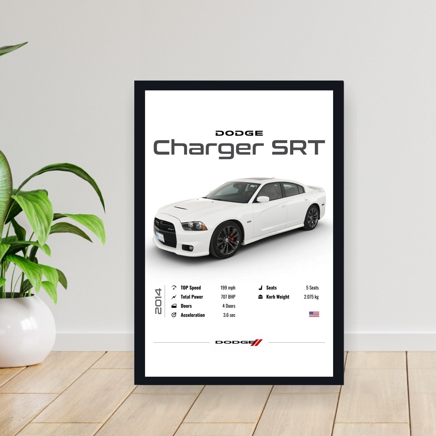 Cuadro 30x40cm Auto - Dodge Charger SRT