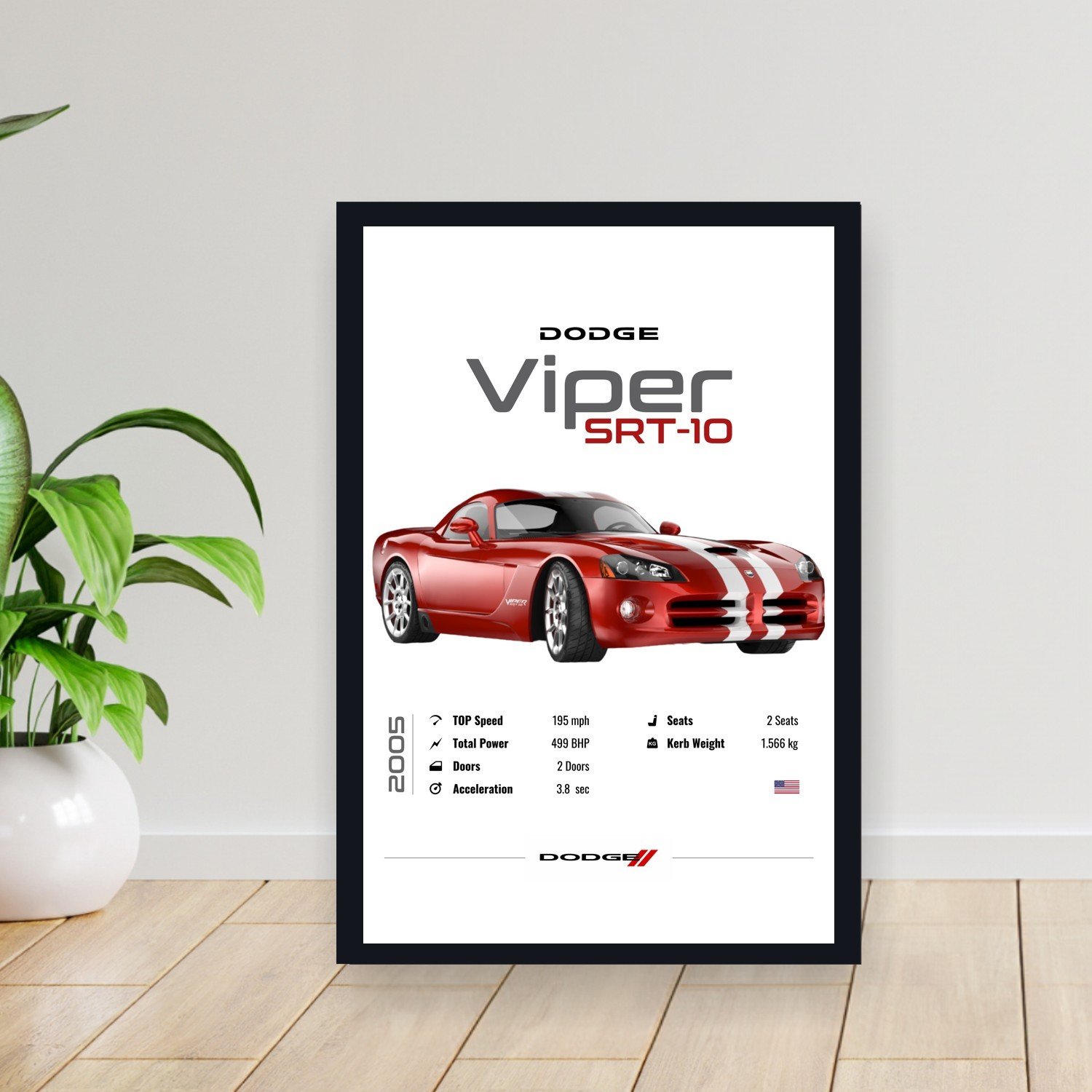 Cuadro 30x40cm Auto - Dodge Viper SRT-10 2005