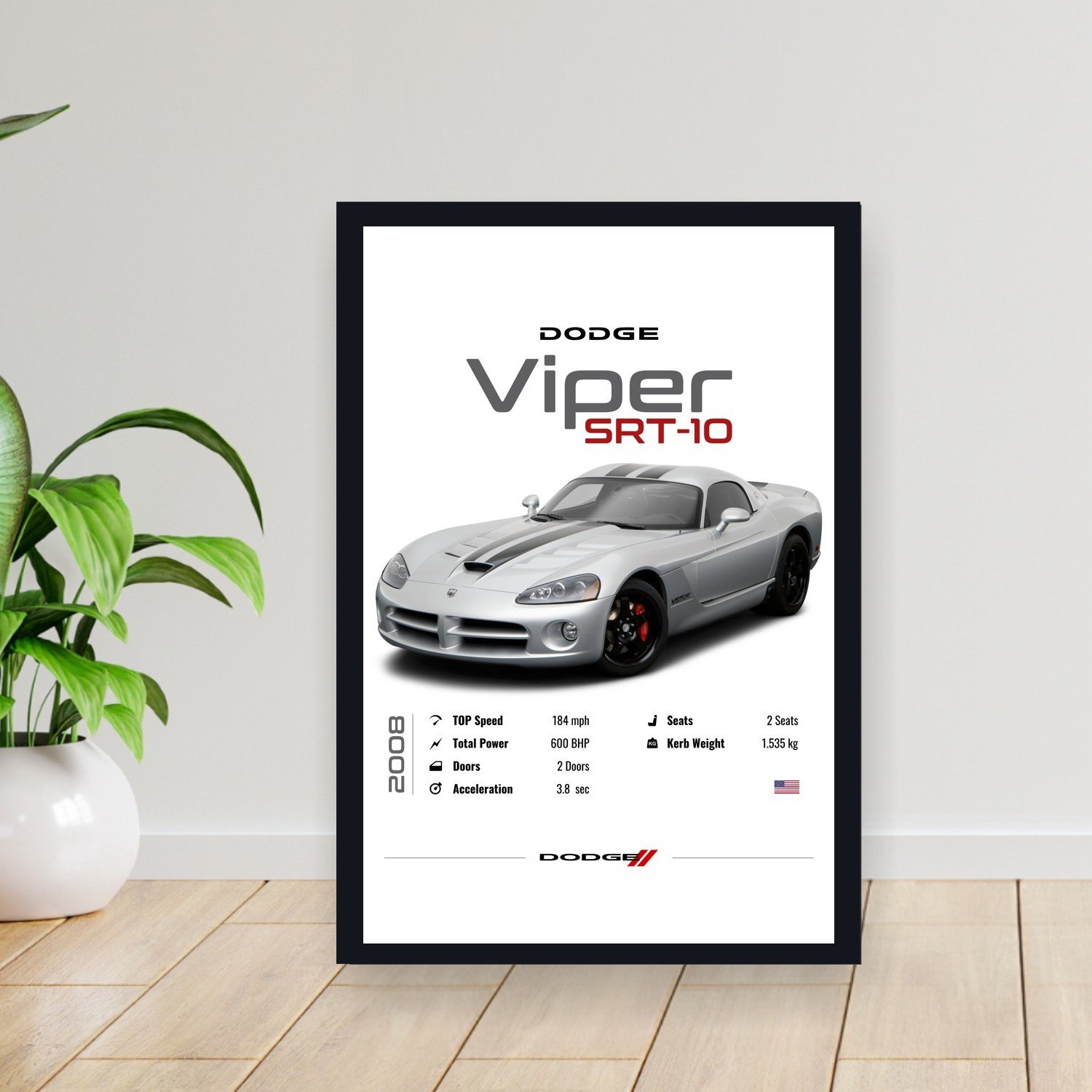 Cuadro 30x40cm Auto - Dodge Viper SRT-10 2008
