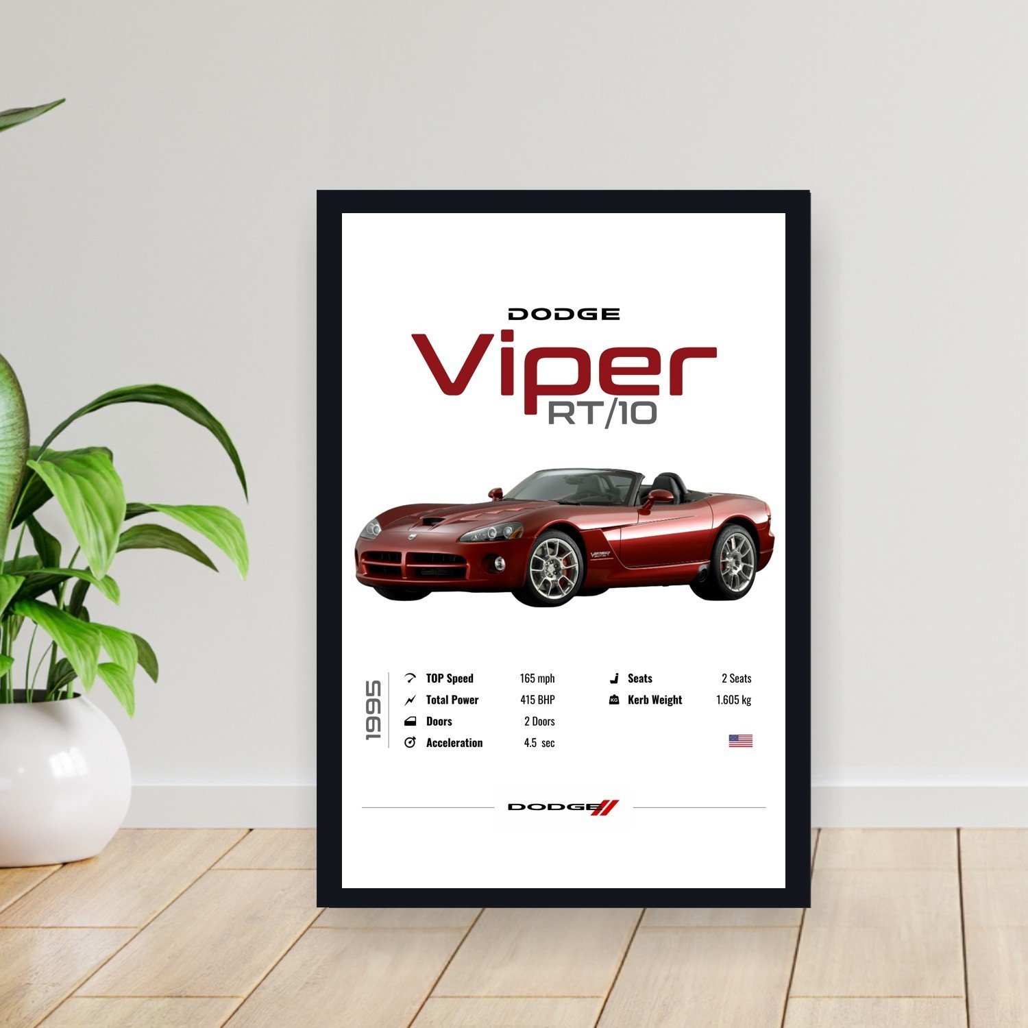 Cuadro 30x40cm Auto - Dodge Viper RT/10