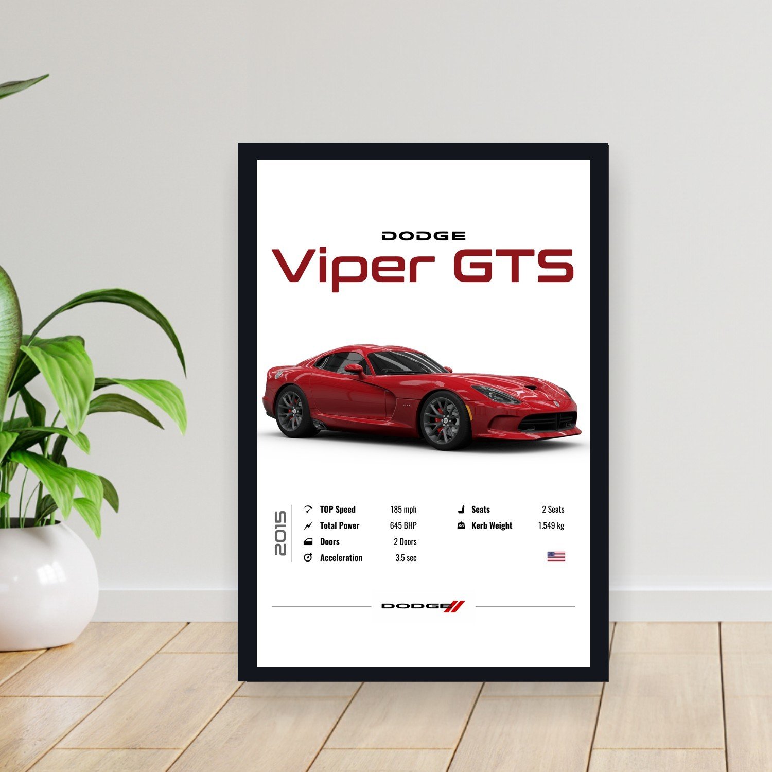 Cuadro 30x40cm Auto - Dodge Viper GTS