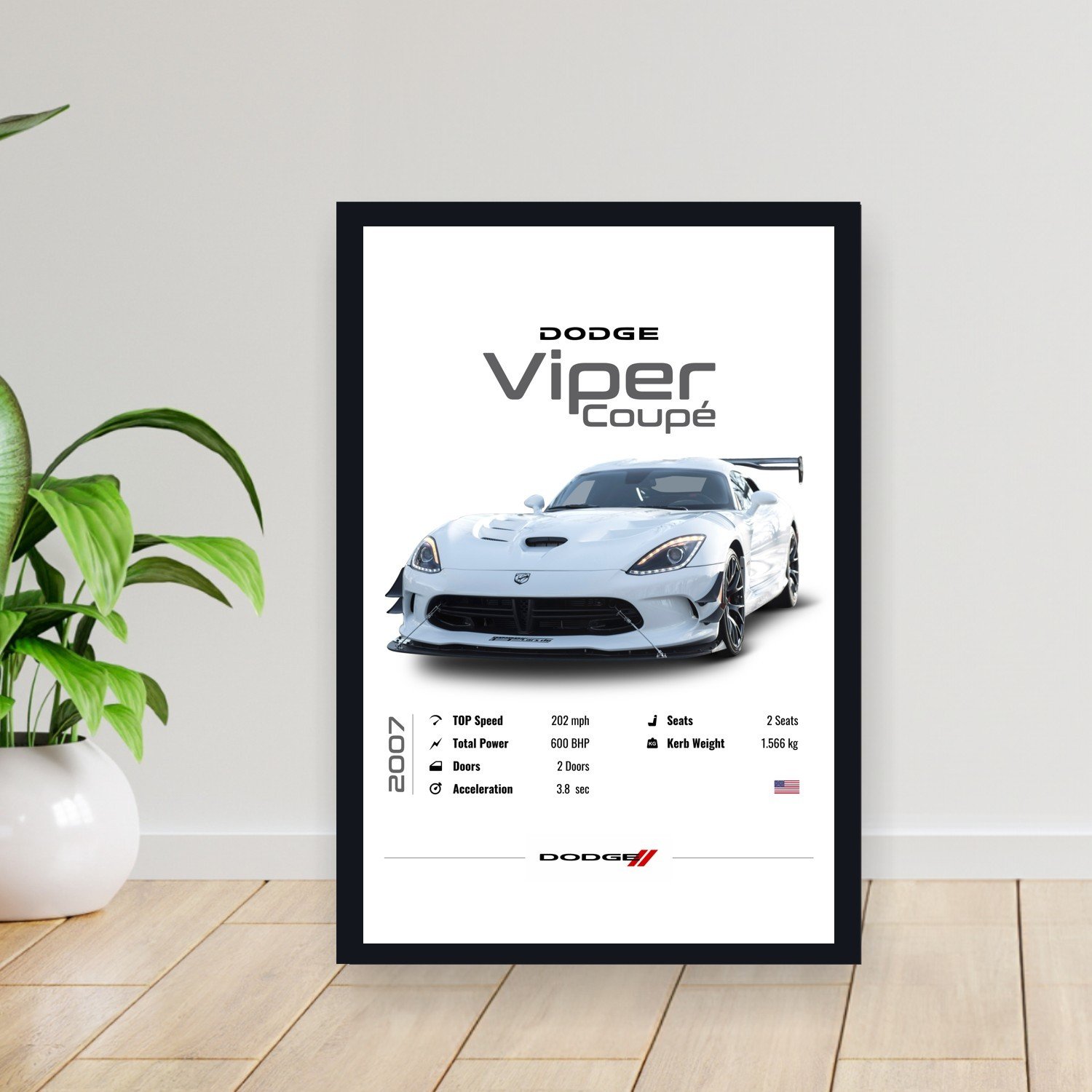 Cuadro 30x40cm Auto - Dodge Viper Coupé