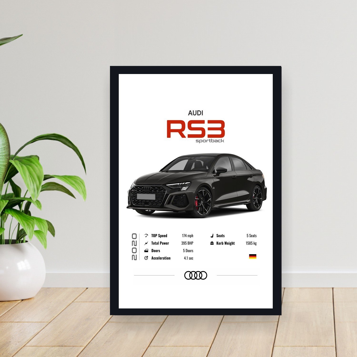 Cuadro 30x40cm Auto - Audi RS3 Sportback