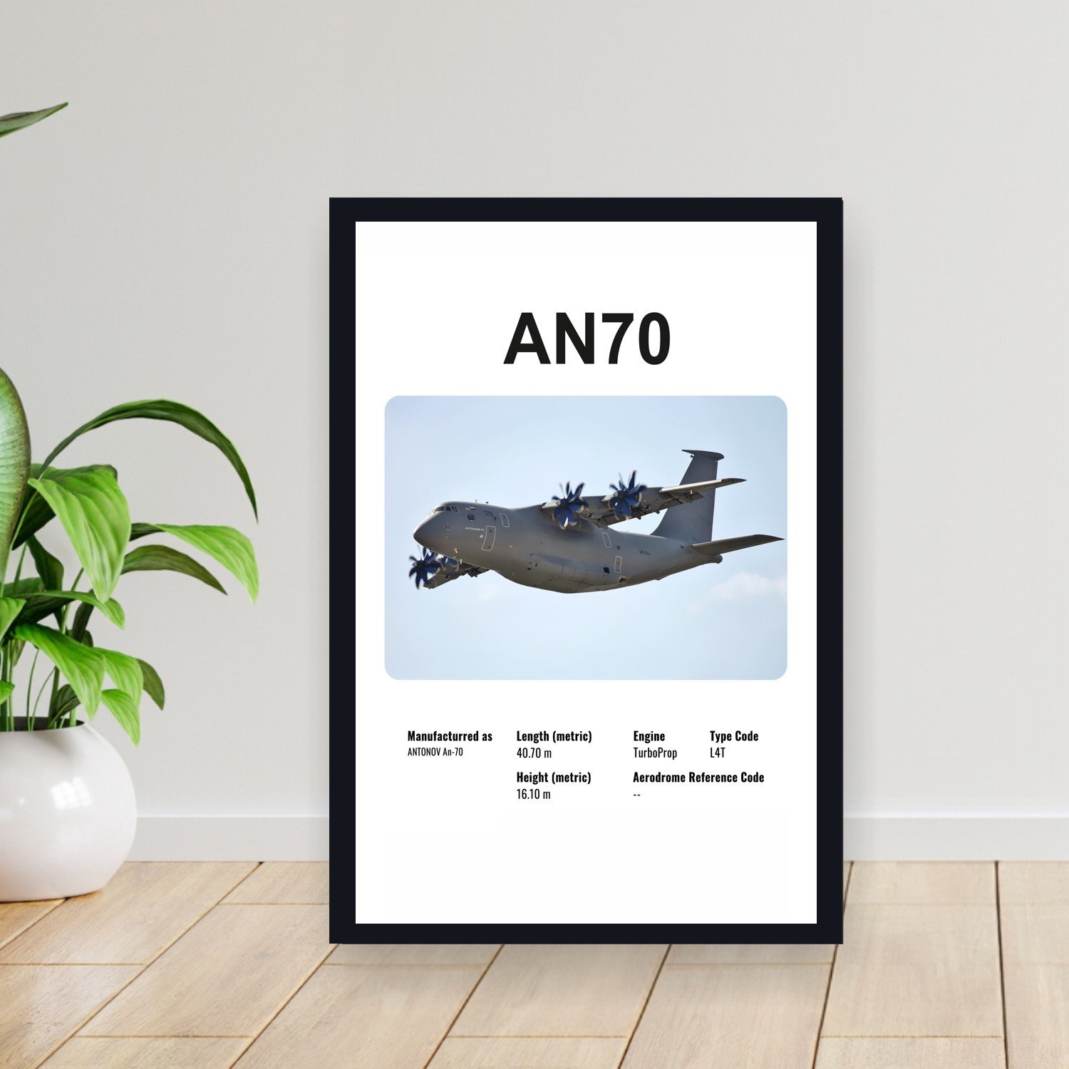 Cuadro 30x40cm Avion - ANTONOV AN70