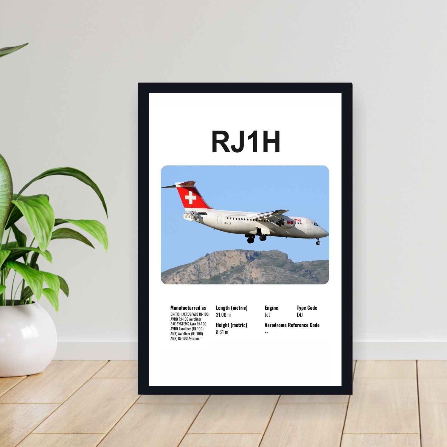 Cuadro 30x40cm Avion - Bae System RJ1h