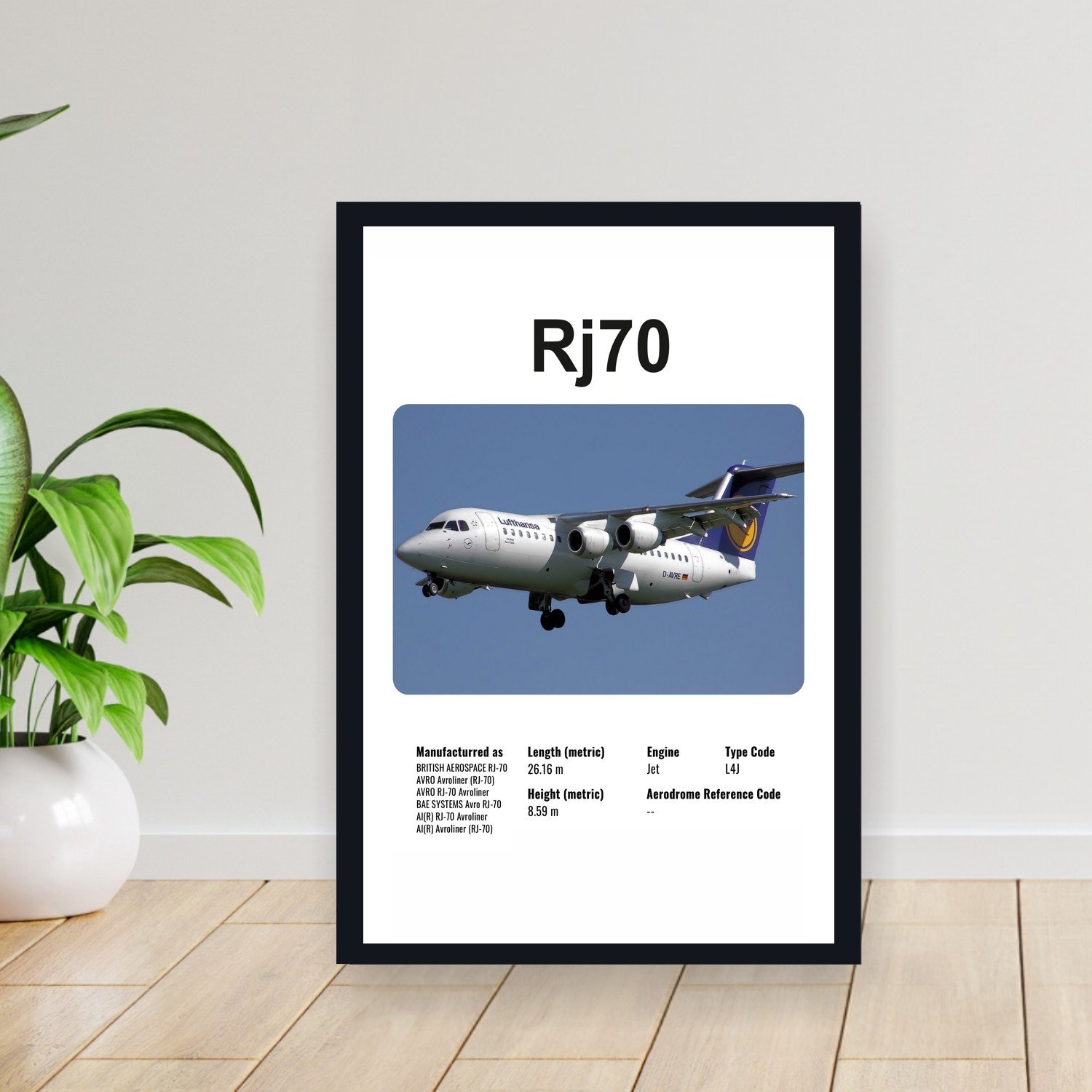 Cuadro 30x40cm Avion - Bae System RJ70