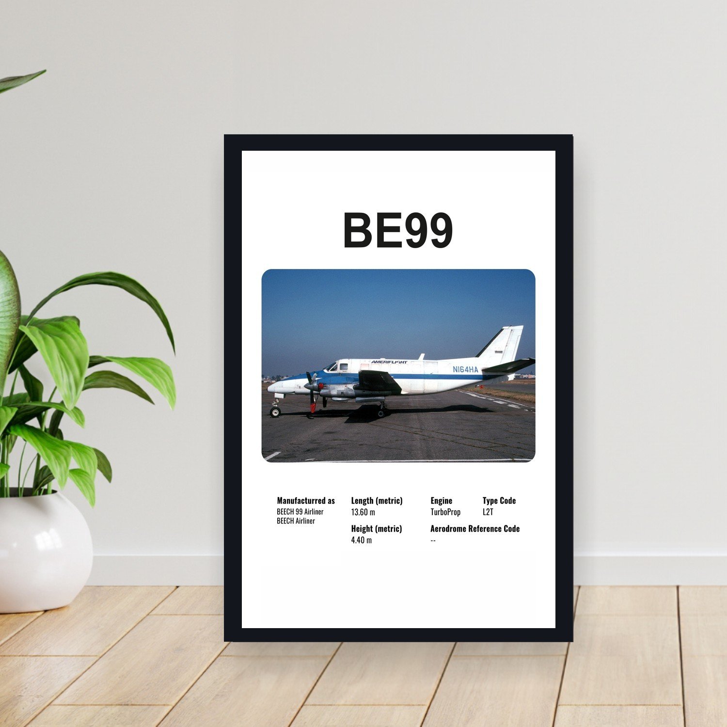 Cuadro 30x40cm Avion - BEECH BE99