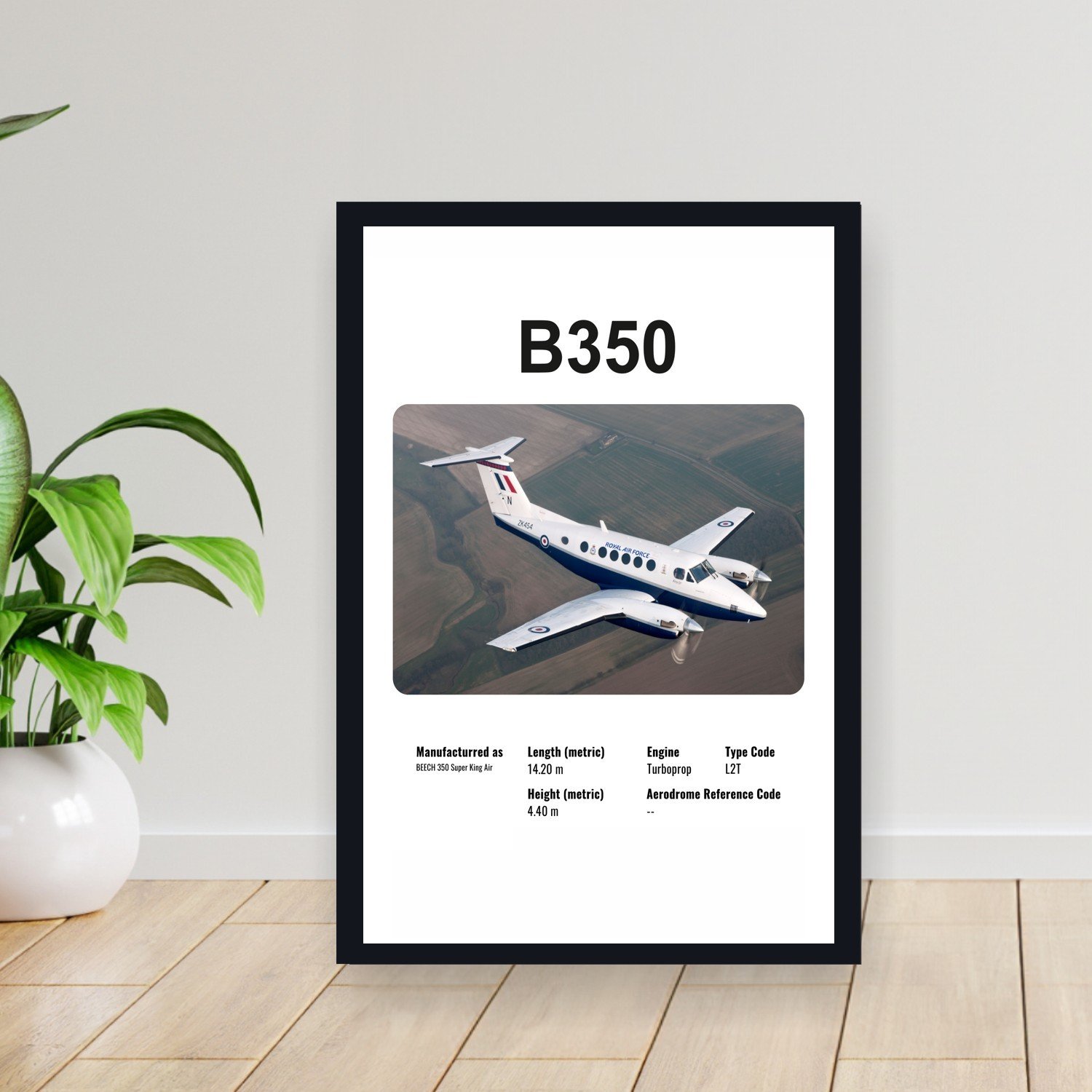 Cuadro 30x40cm Avion - BEECH B350