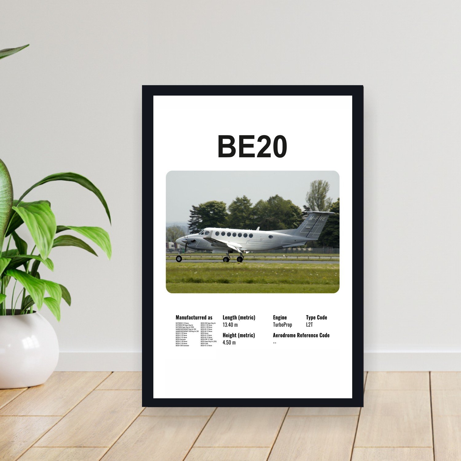 Cuadro 30x40cm Avion - BEECH BE20