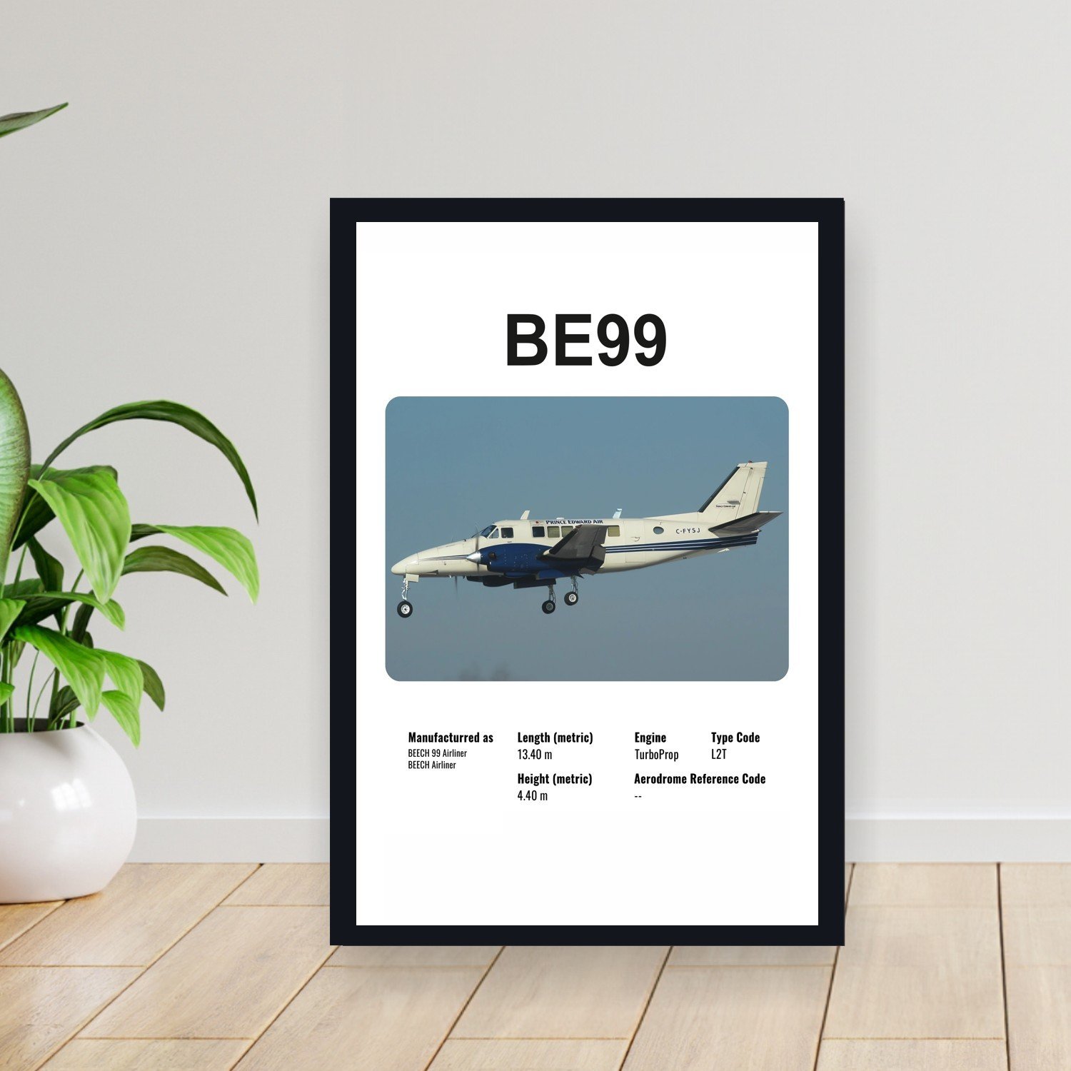 Cuadro 30x40cm Avion - BEECH BE99