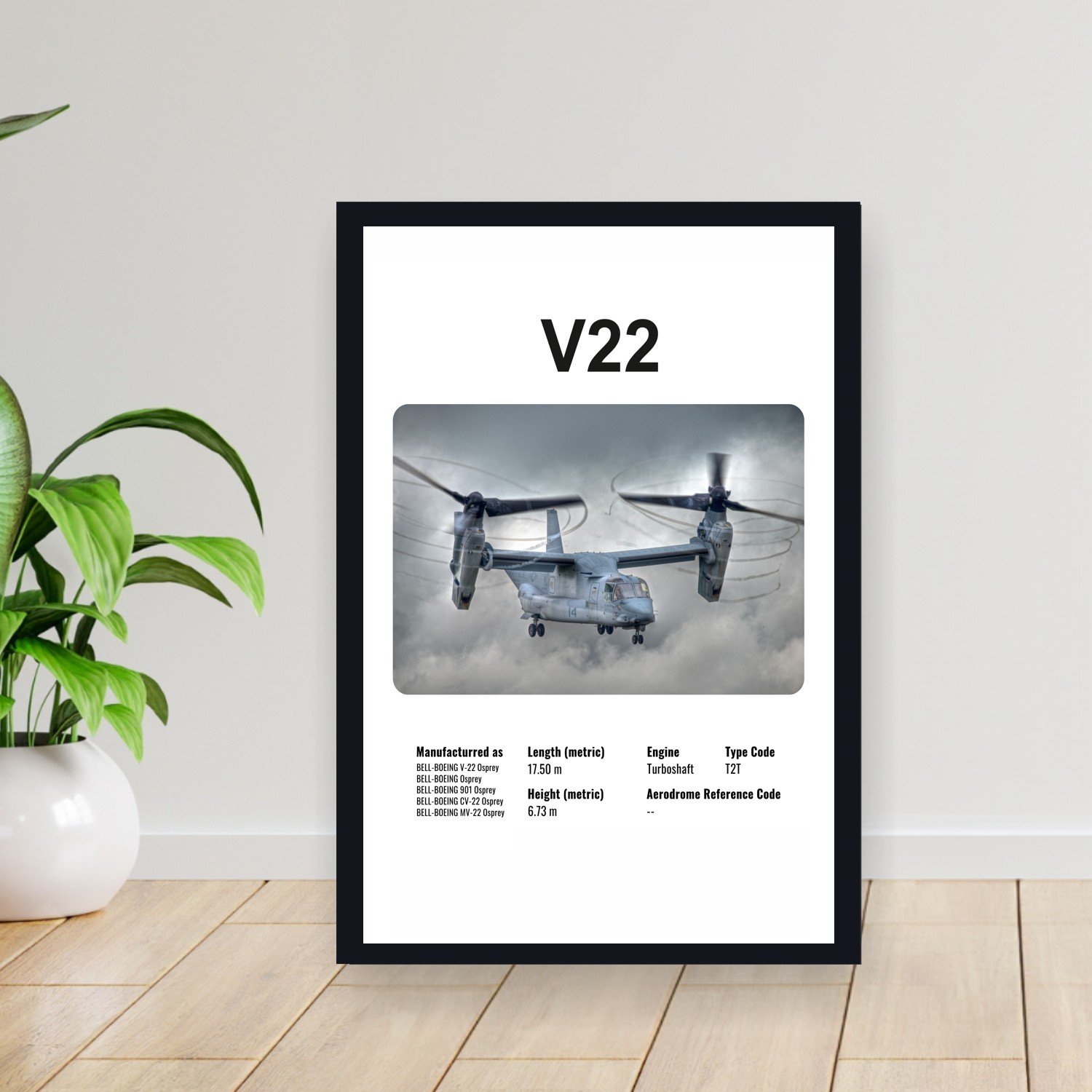 Cuadro 30x40cm Avion - BELL BOEING V22