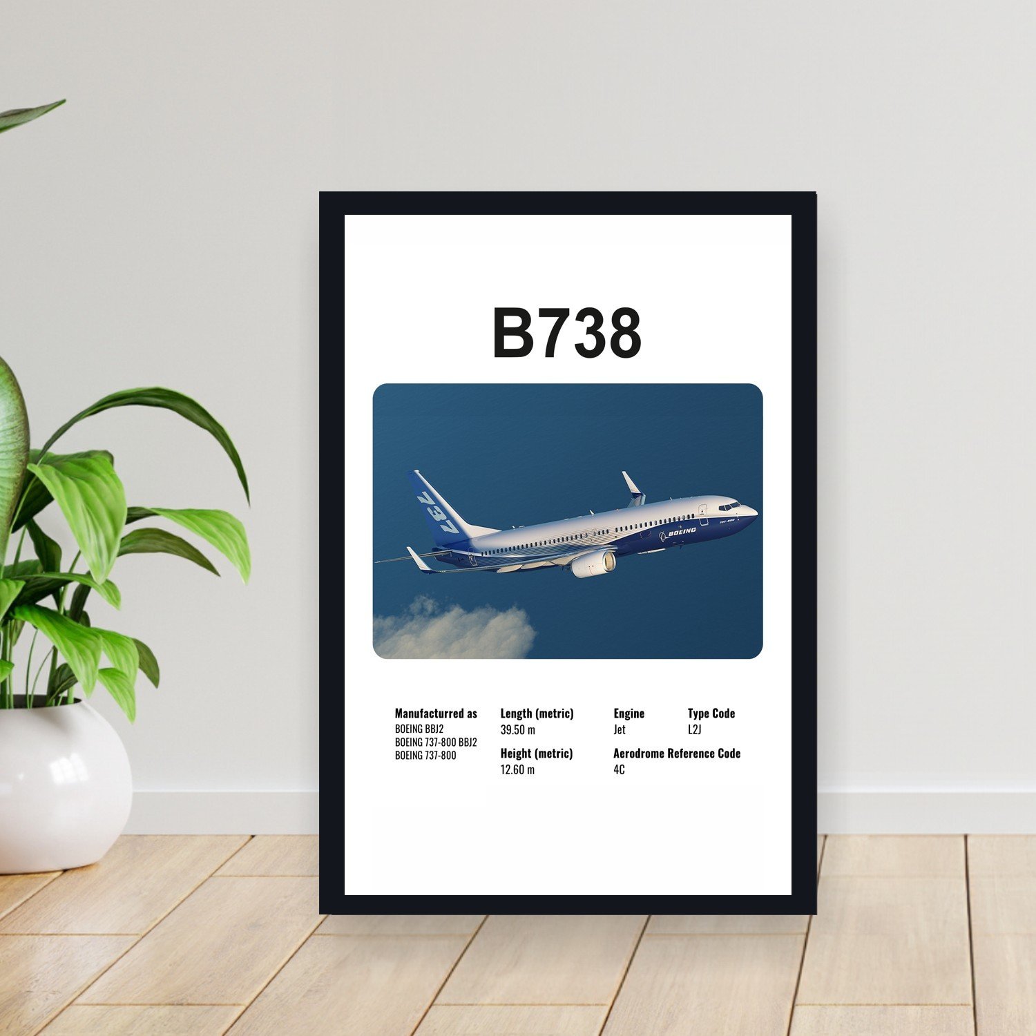 Cuadro 30x40cm Avion - BOEING B738
