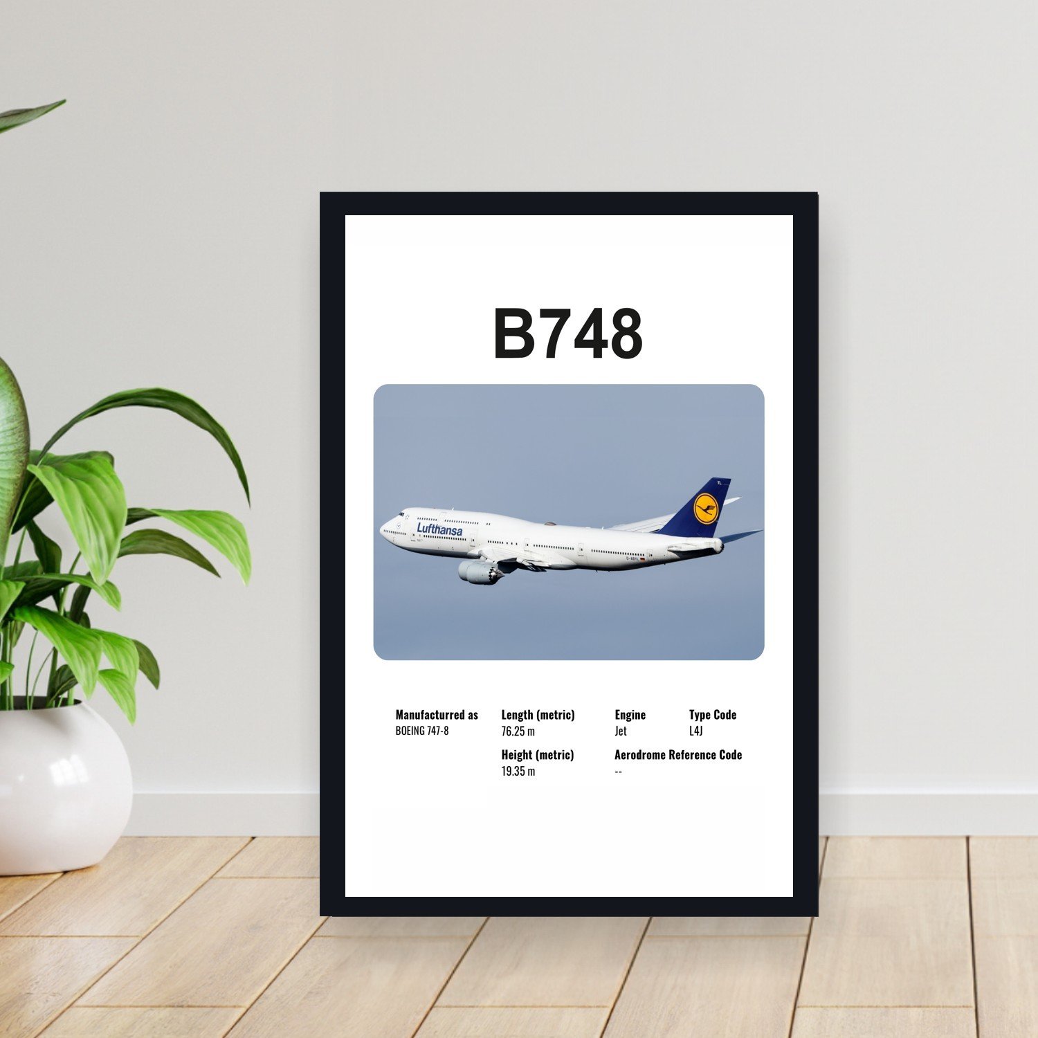 Cuadro 30x40cm Avion - BOEING B748