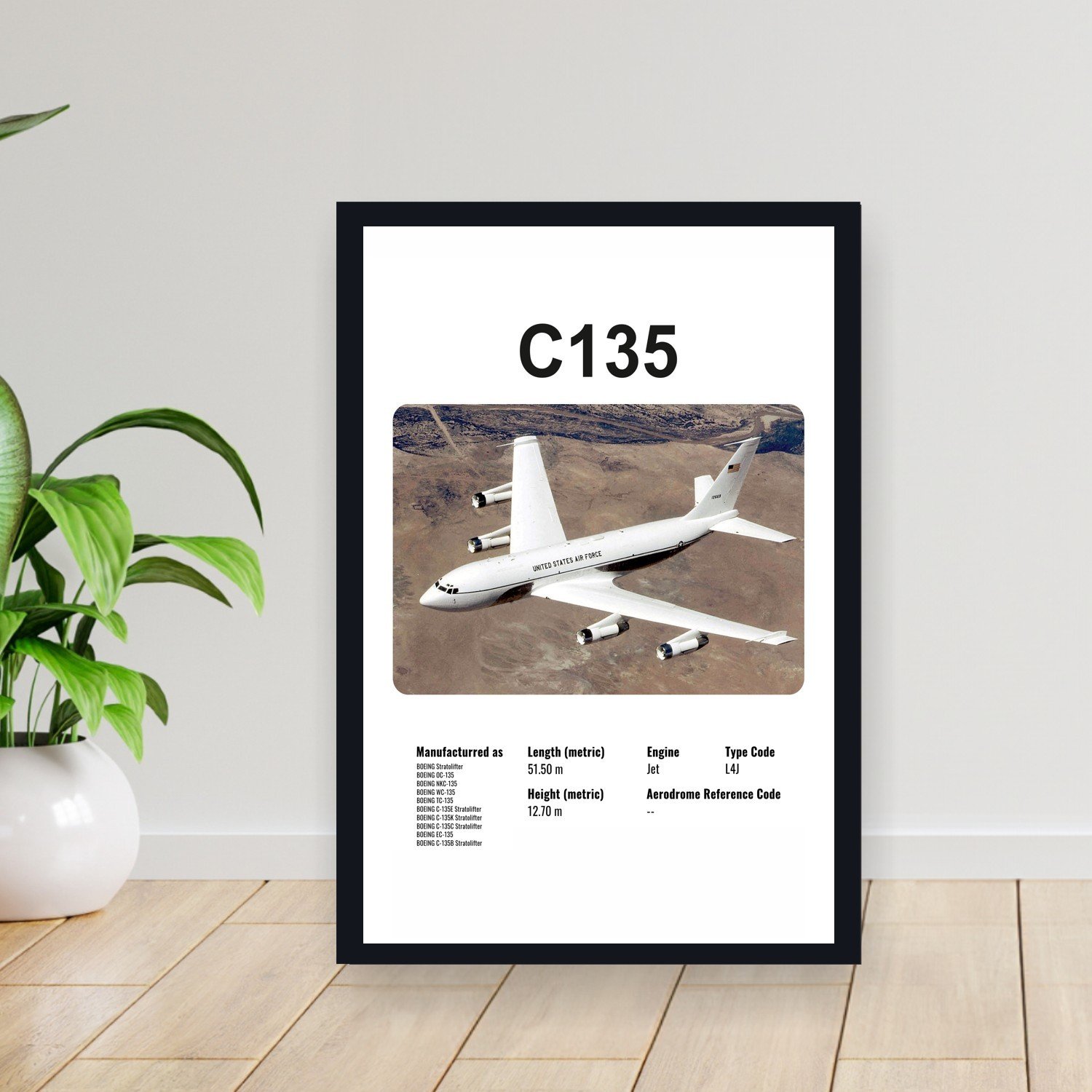 Cuadro 30x40cm Avion - BOEING C135