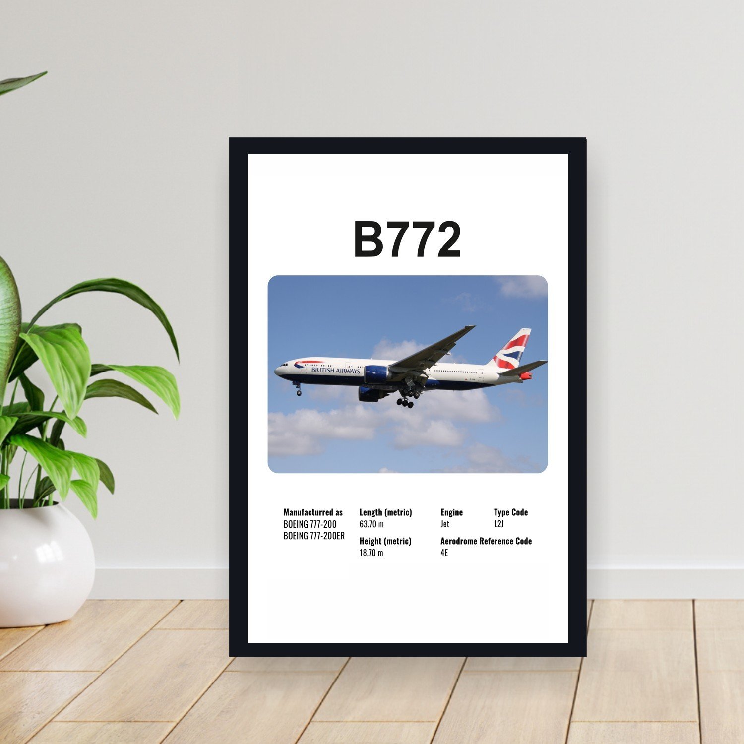 Cuadro 30x40cm Avion - BOEING B772