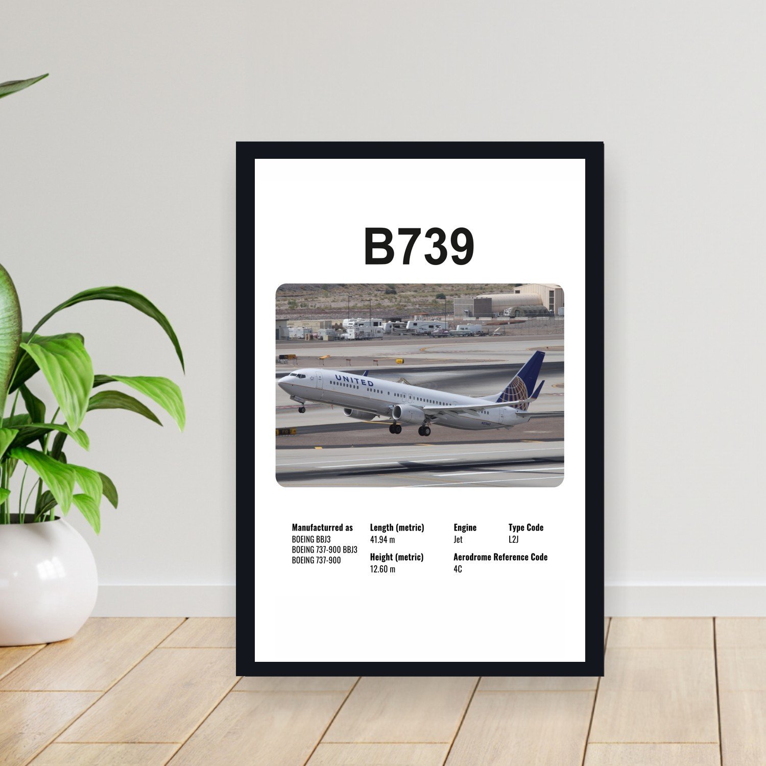 Cuadro 30x40cm Avion - BOEING B739