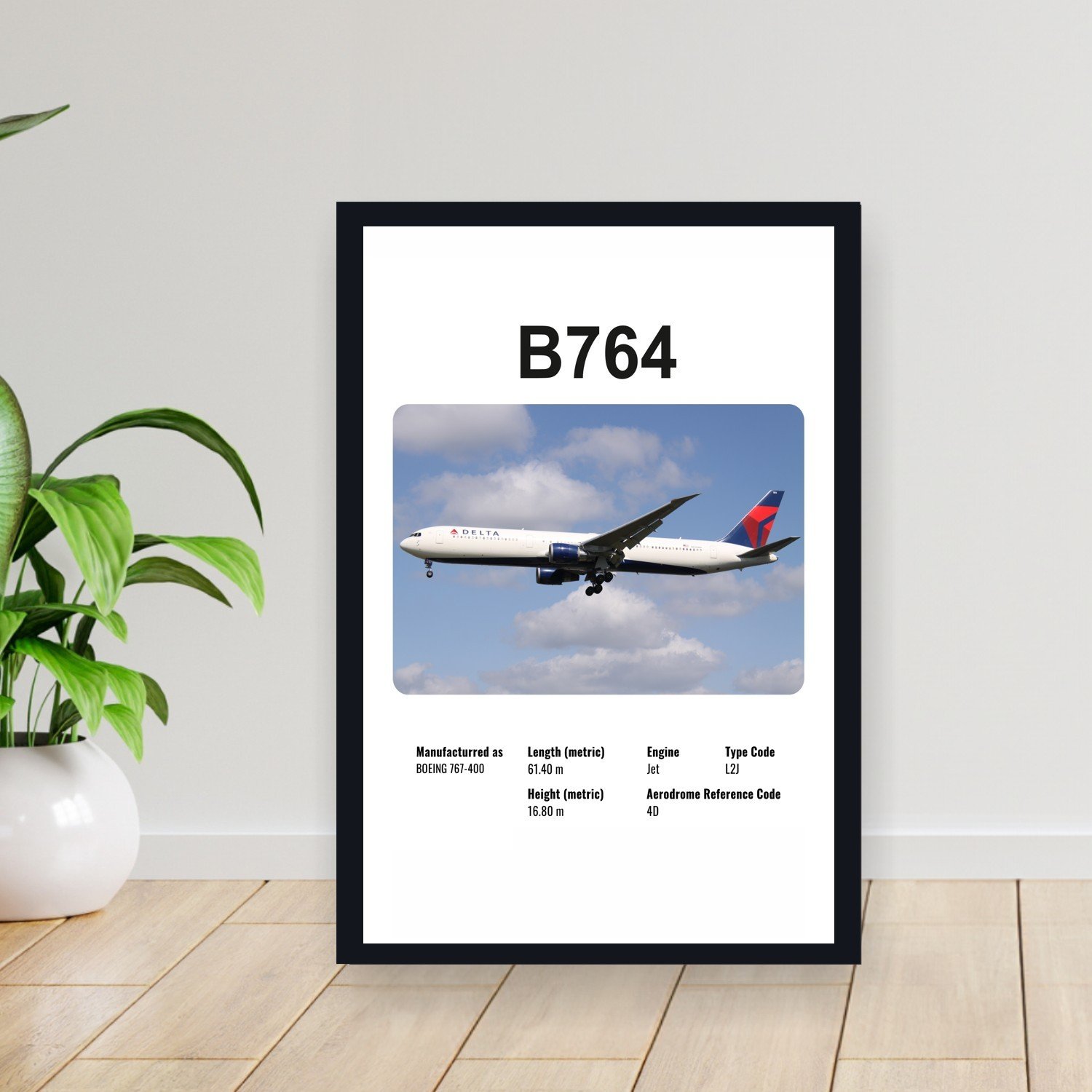 Cuadro 30x40cm Avion - BOEING B764