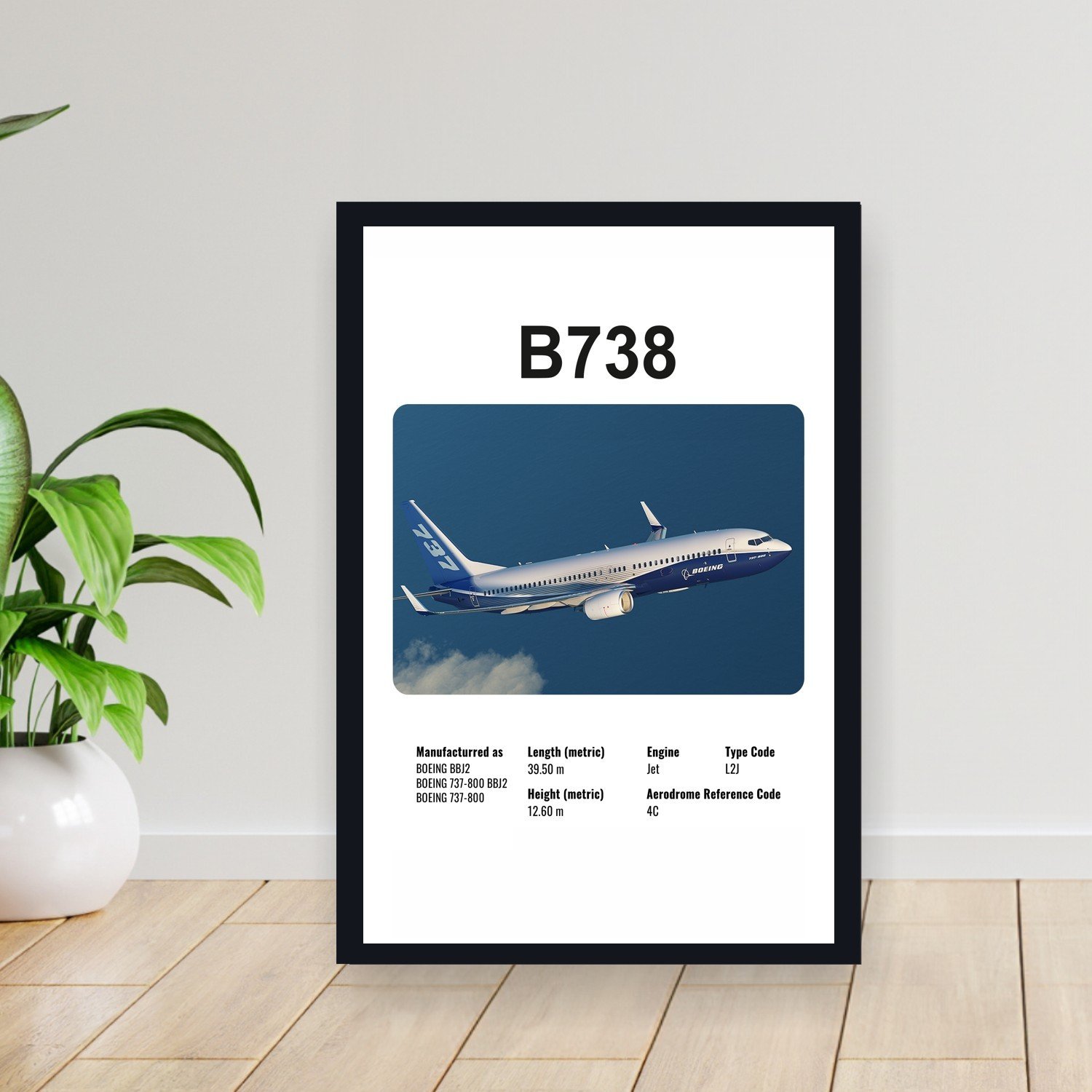 Cuadro 30x40cm Avion - BOEING B738