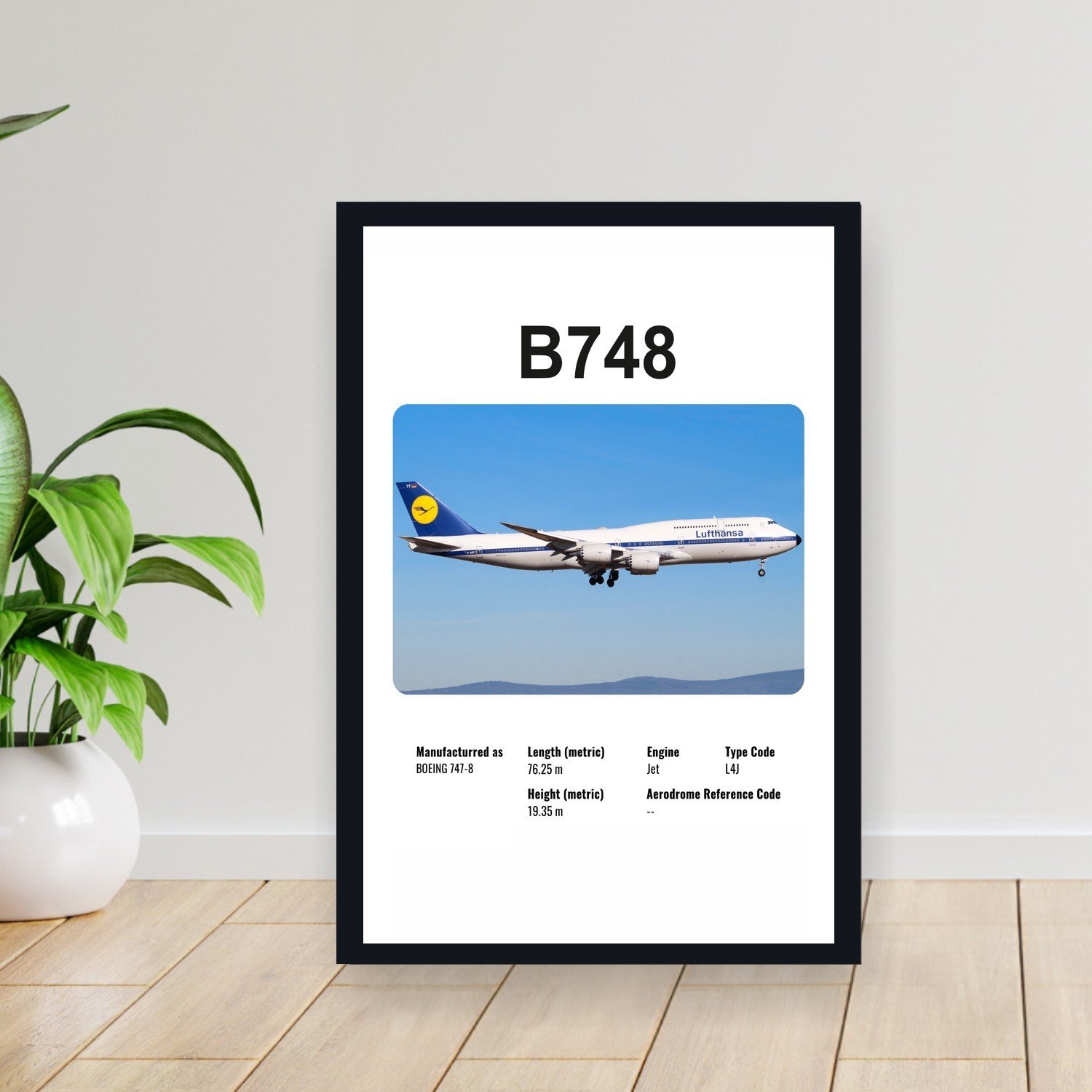Cuadro 30x40cm Avion - BOEING B748