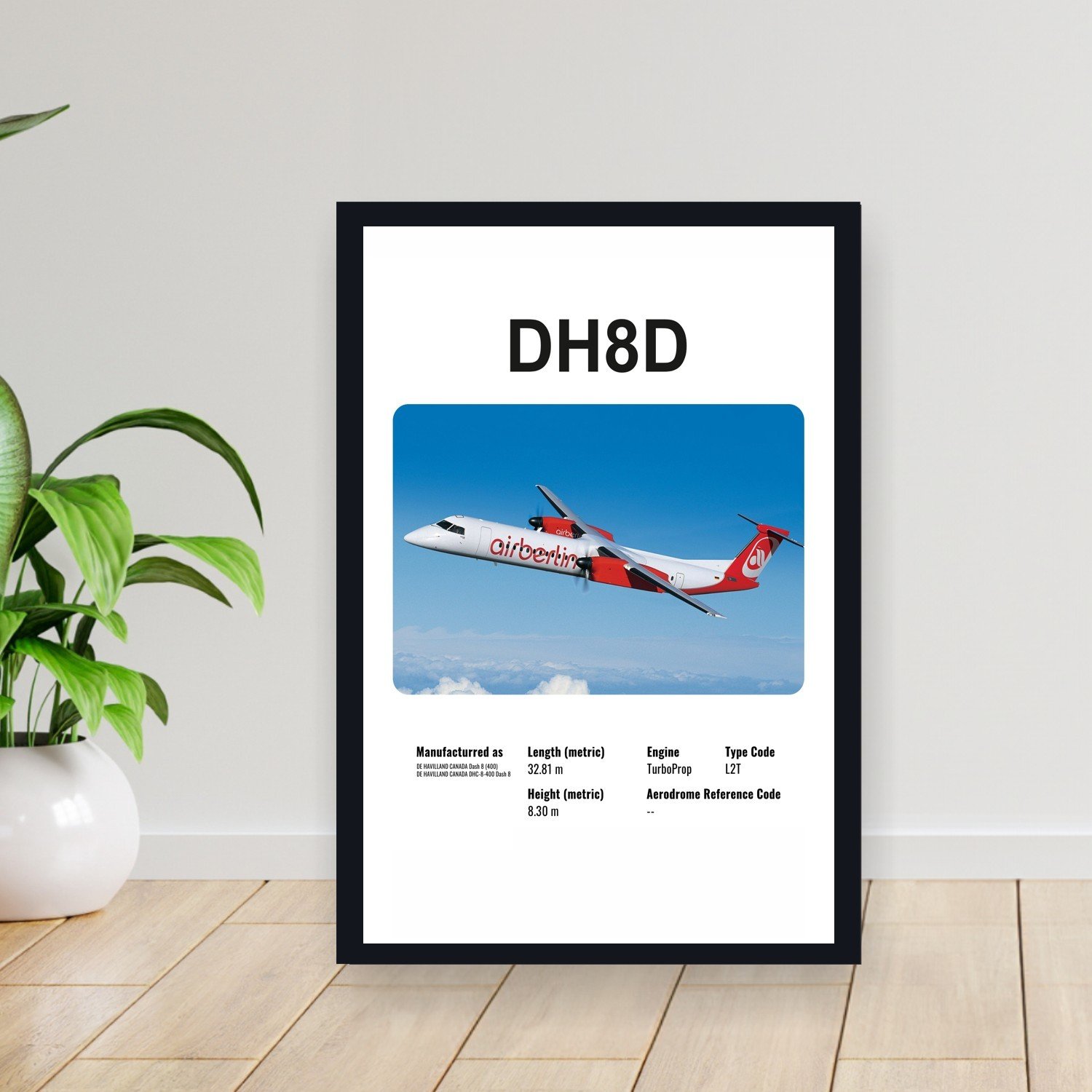 Cuadro 30x40cm Avion - BOMBARDIER DH8D