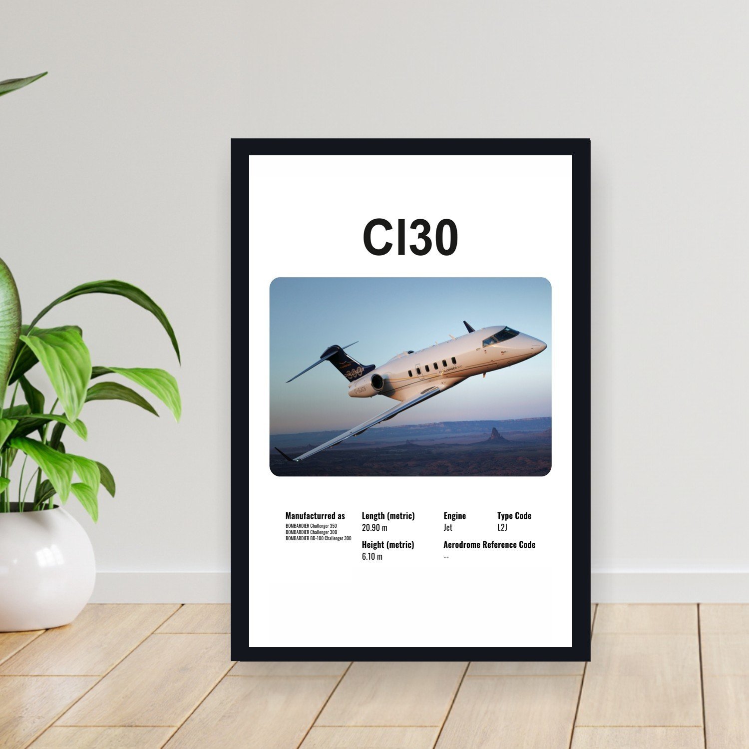 Cuadro 30x40cm Avion - BOMBARDIER CI30