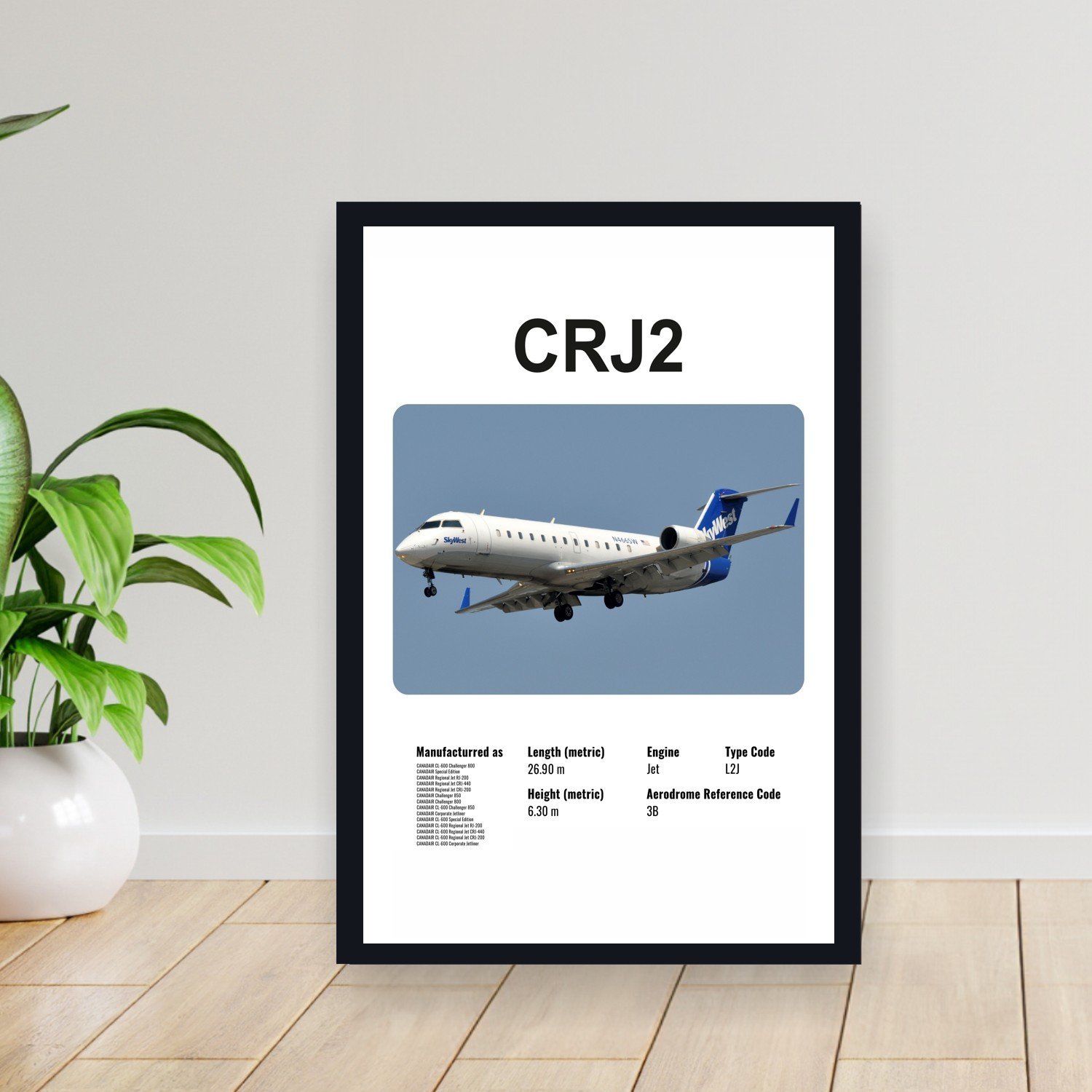 Cuadro 30x40cm Avion - BOMBARDIER CRJ2