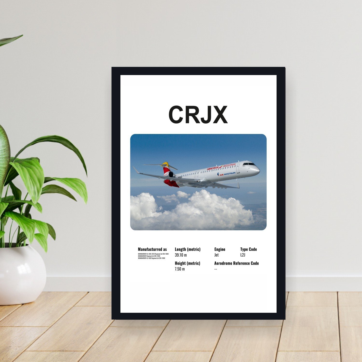 Cuadro 30x40cm Avion - BOMBARDIER CRJX